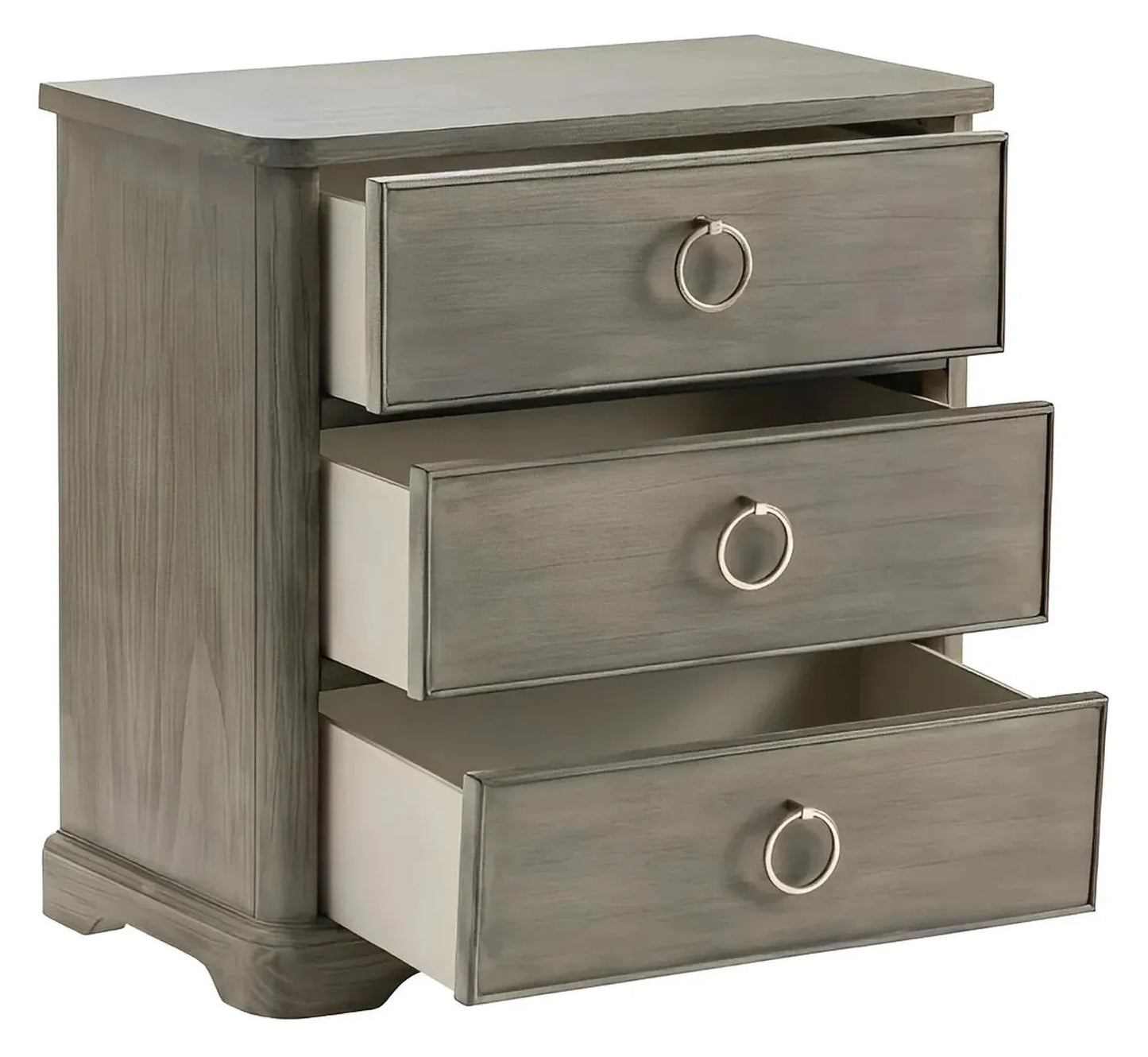 Hanover Painted Grey Nightstands (2-Pack), Wood, Transitional, tapered legs, solid wood craftsmanship