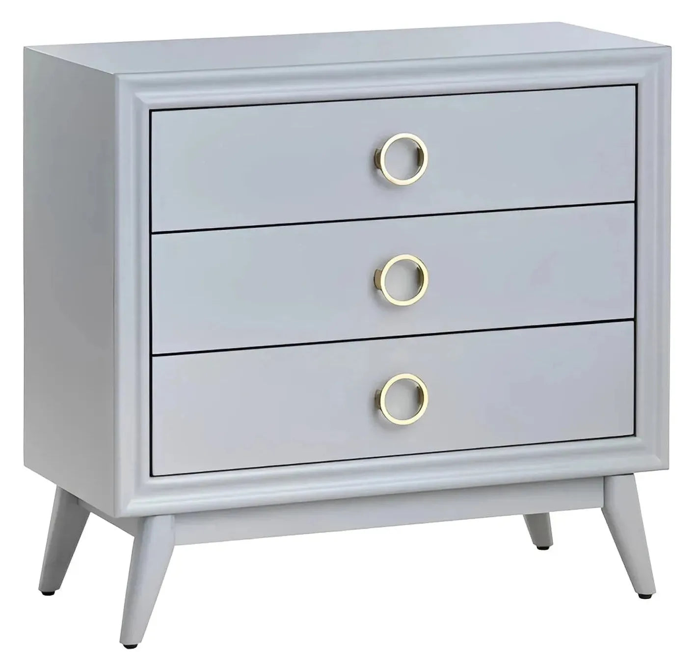Shelburne Painted Grey Nightstands (2-Pack), Mdf, Wood, Transitional, tapered legs, solid wood craftsmanship