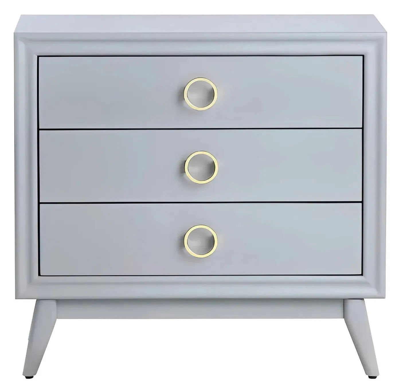 Shelburne Painted Grey Nightstands (2-Pack), Mdf, Wood, Transitional, tapered legs, solid wood craftsmanship