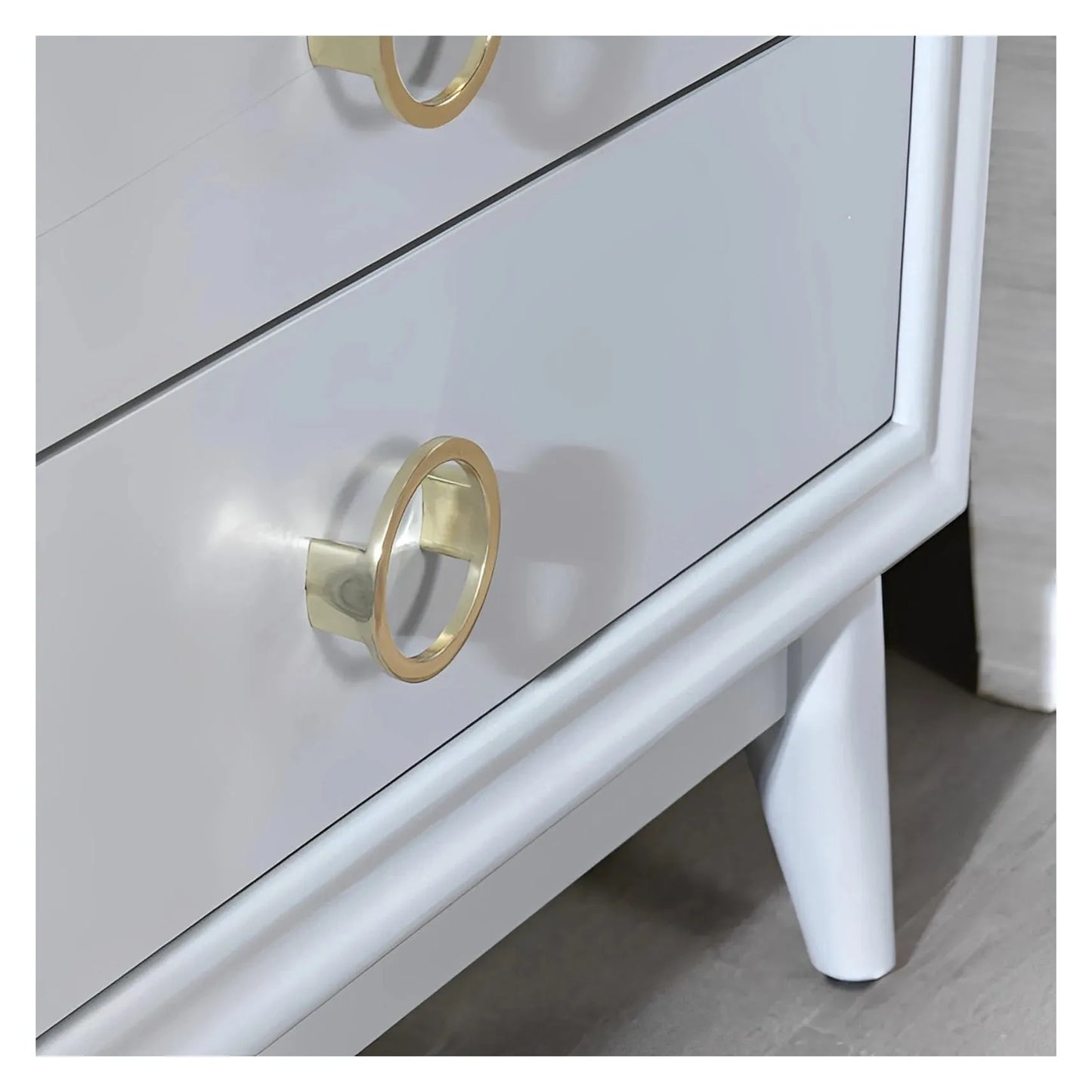 Shelburne Painted Grey Nightstands (2-Pack), Mdf, Wood, Transitional, tapered legs, solid wood craftsmanship