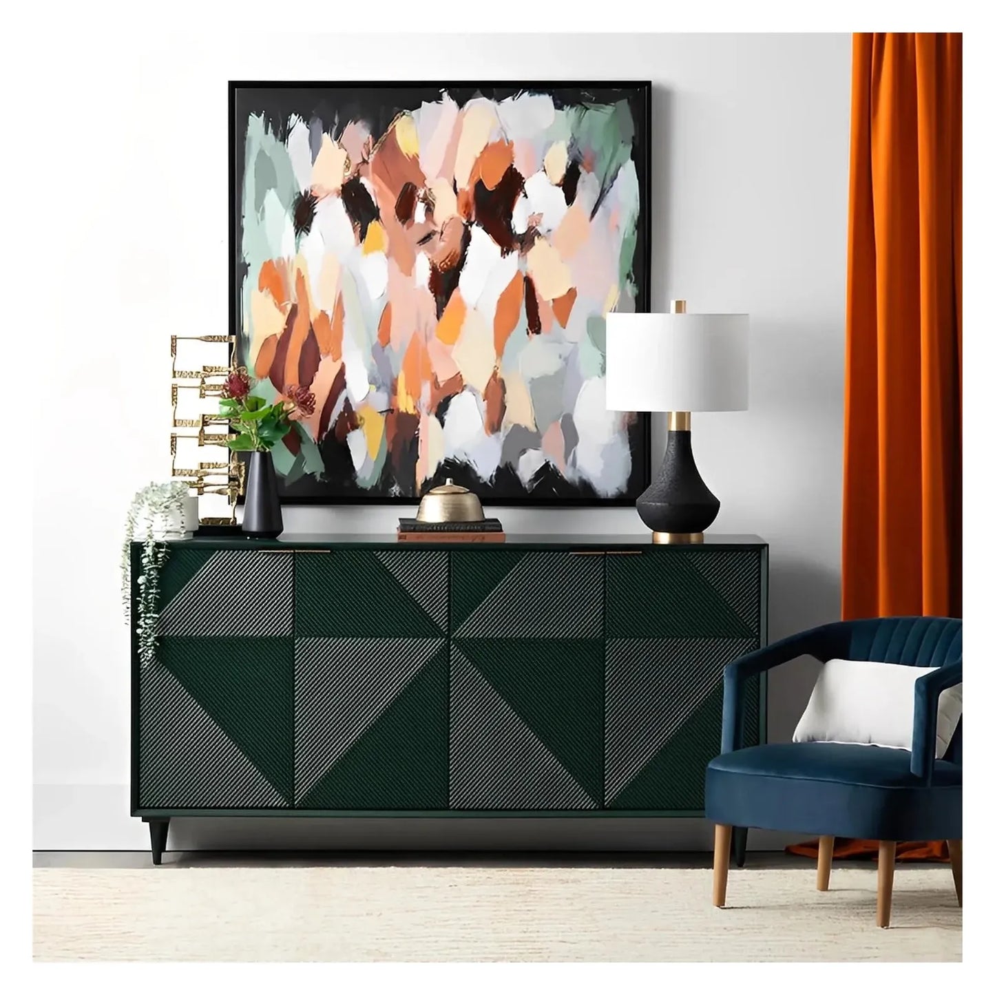 Vanderly Four Door Sideboard - Green - Transitional