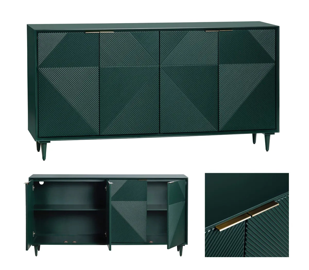 Vanderly Four Door Sideboard - Green - Transitional