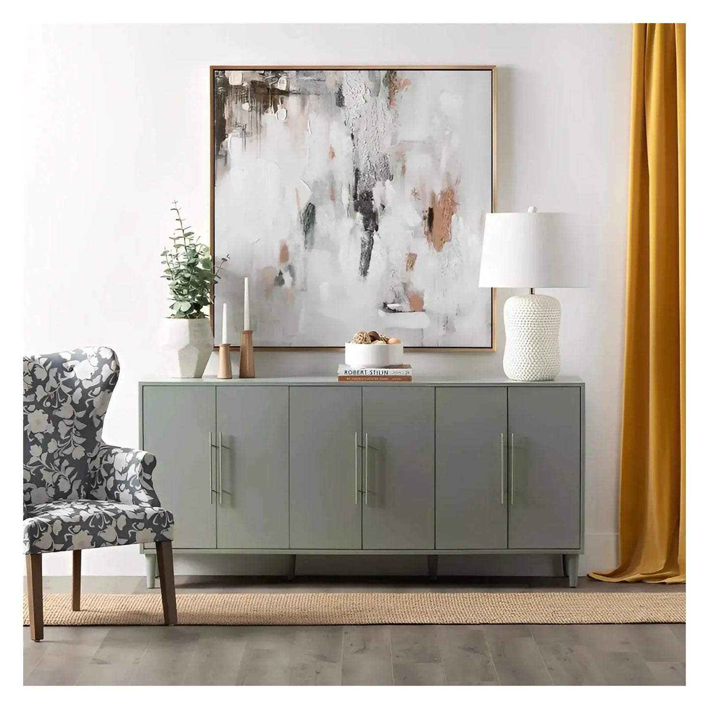 Wickham Six Door Sideboard - Blue - Transitional