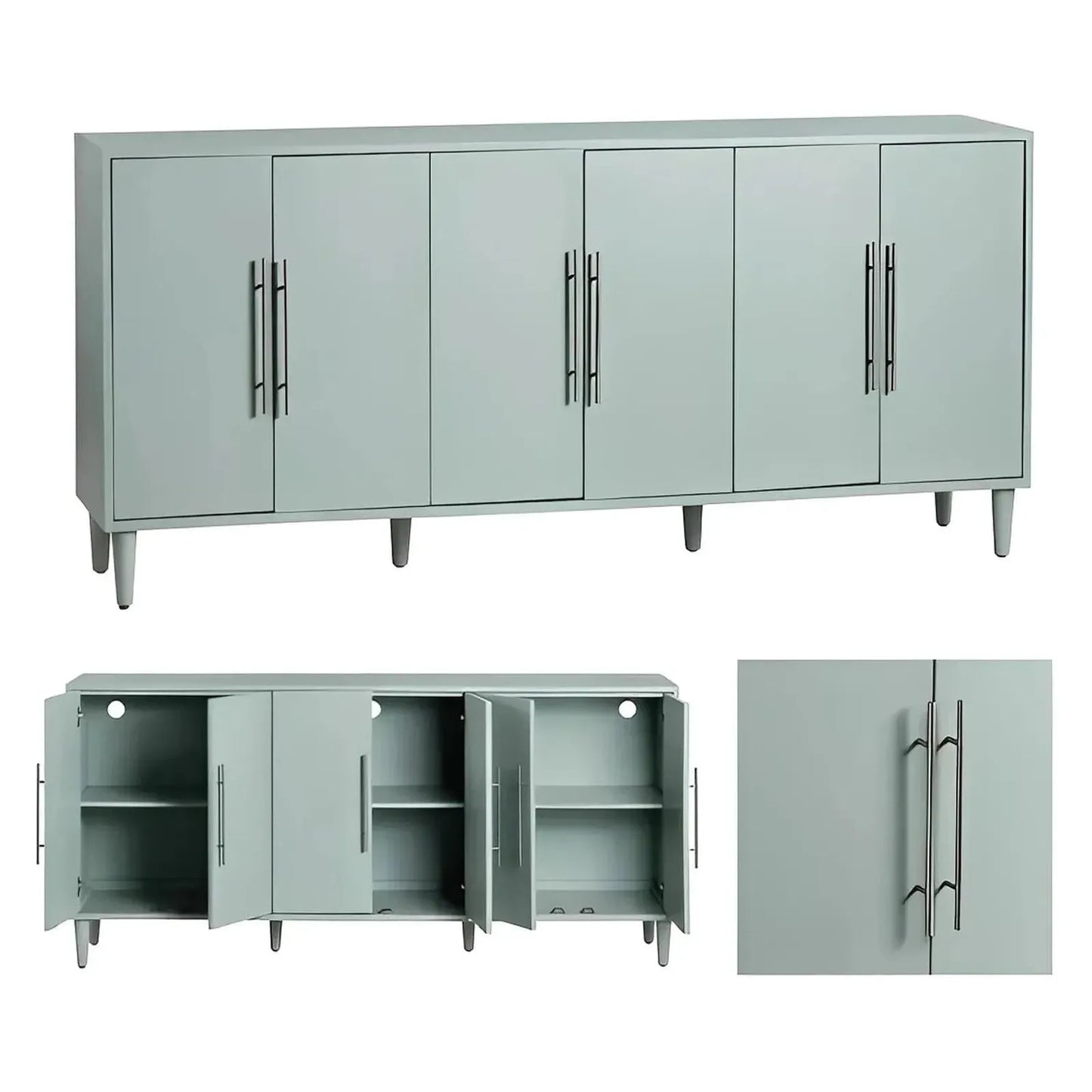 Wickham Six Door Sideboard - Blue - Transitional