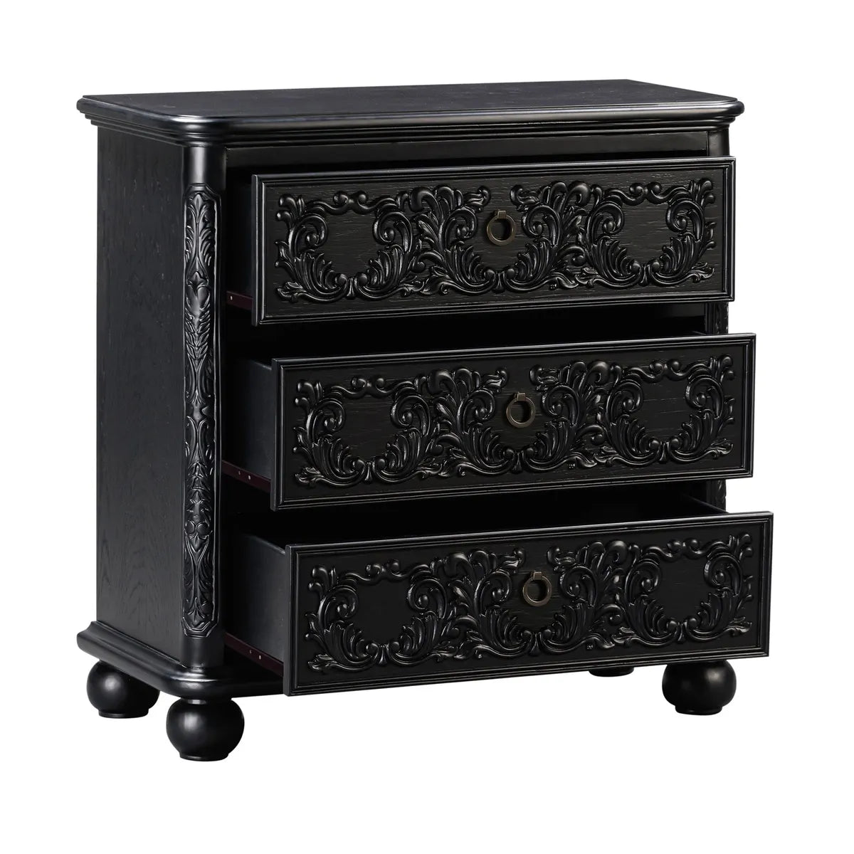 Concord Nightstands (2-Pack) Traditional, antique-style handles, carved details