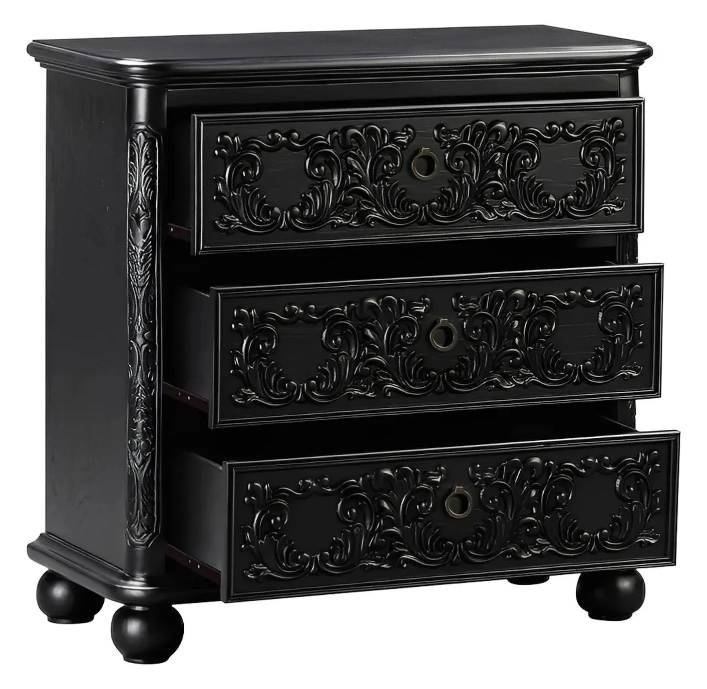 Concord Nightstands (2-Pack) Traditional, antique-style handles, carved details