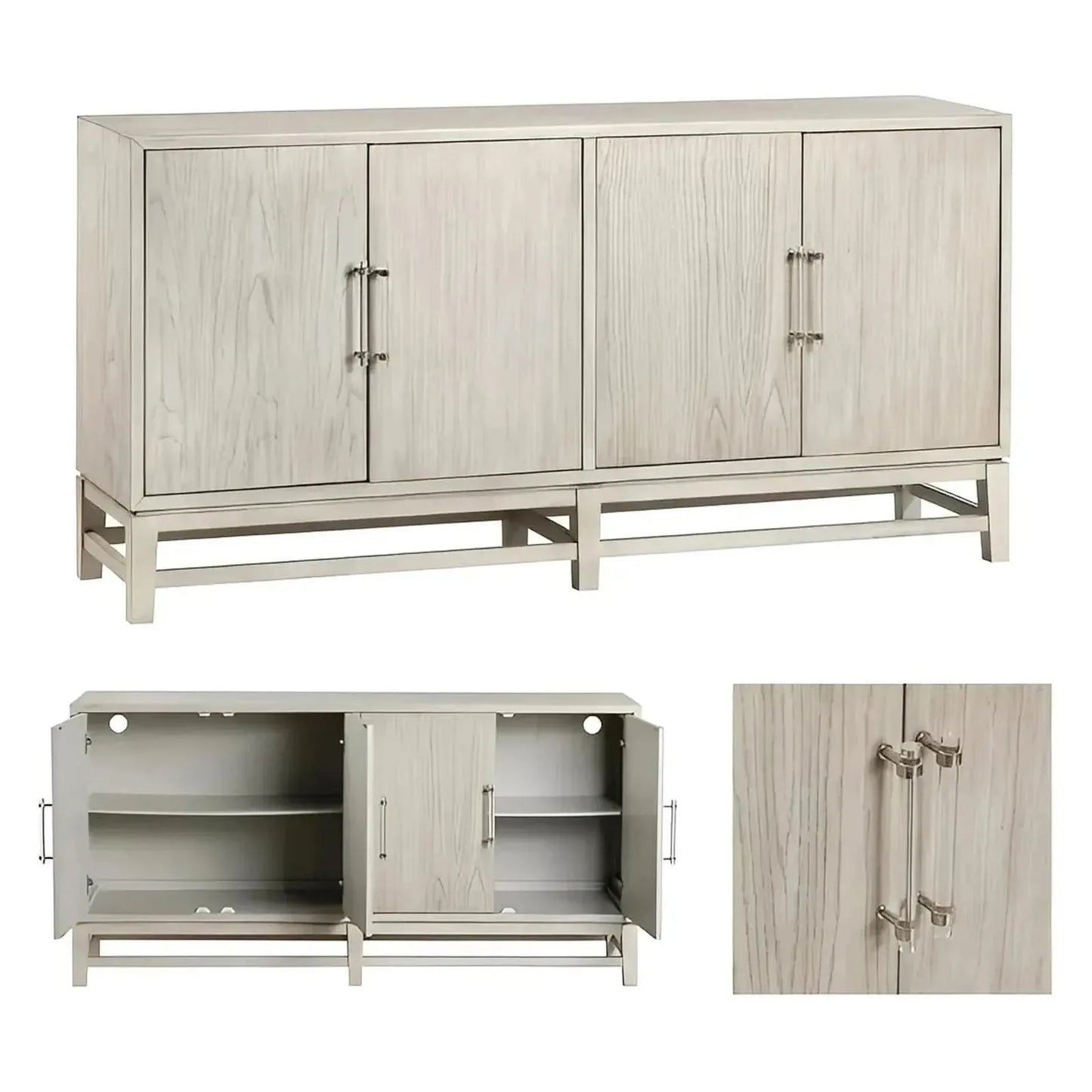 Woodcrest 4 Door Sideboard, Buffet, or Credenza | 68 x 17 x 34 (in)