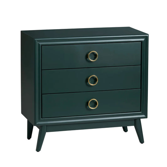 Tarrytown Green Nightstands (2-Pack) Traditional, Transitional, antique-style handles, carved details