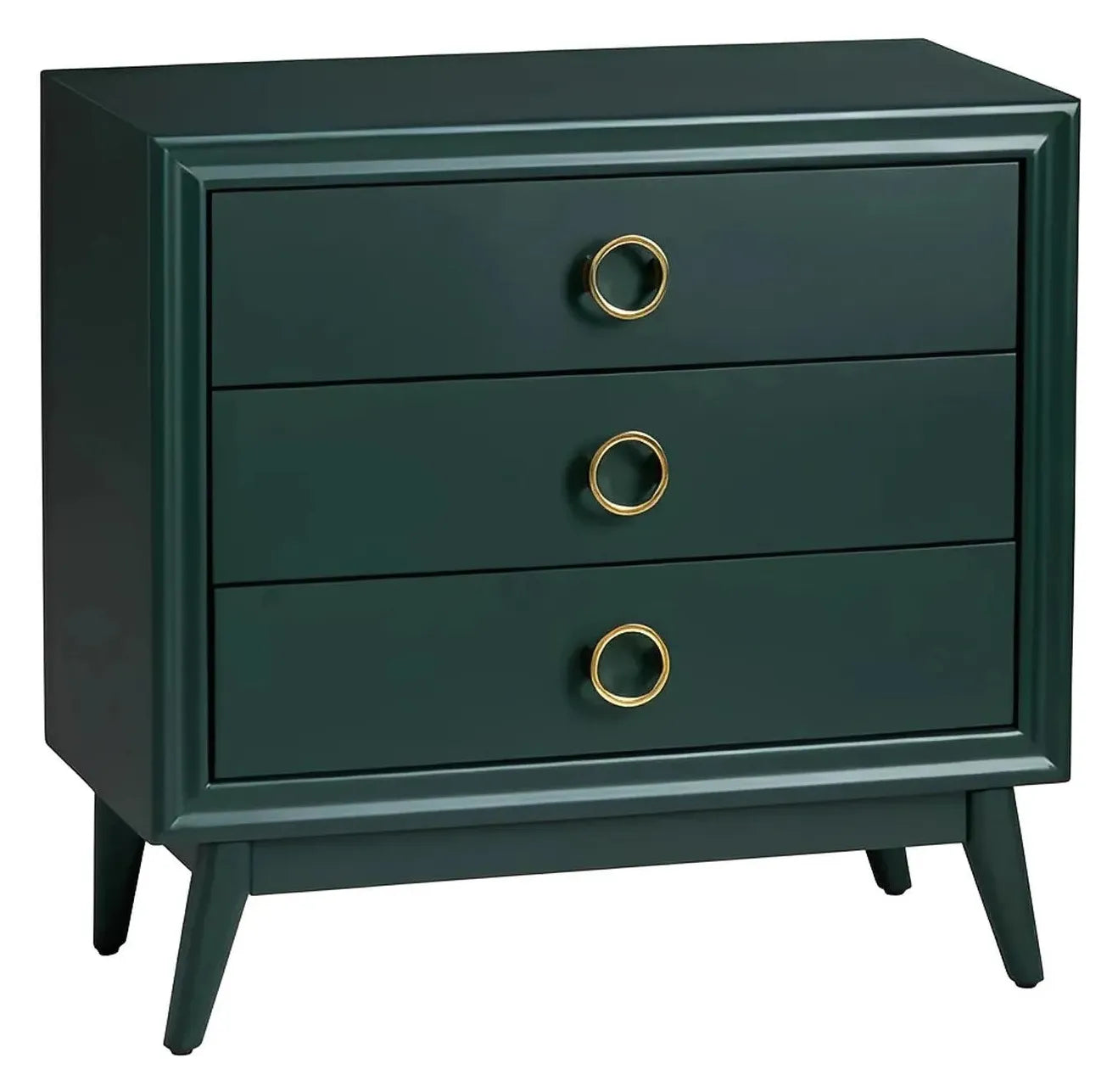 Tarrytown Green Nightstands (2-Pack) Traditional, Transitional, antique-style handles, carved details