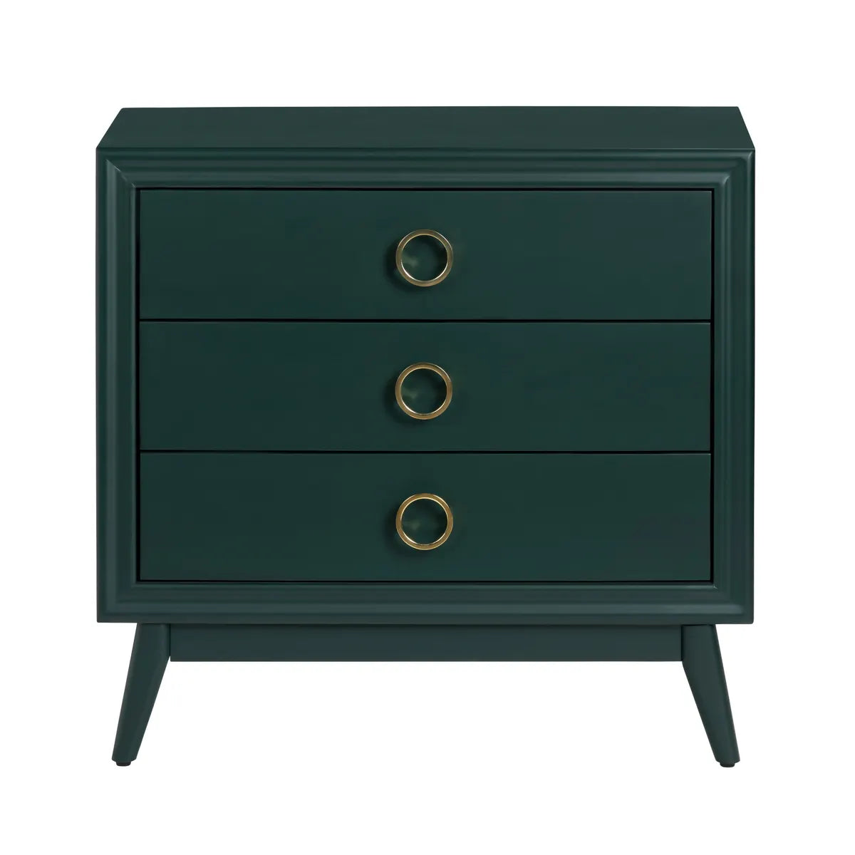 Tarrytown Green Nightstands (2-Pack) Traditional, Transitional, antique-style handles, carved details