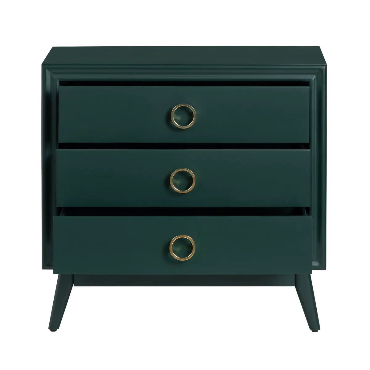 Tarrytown Green Nightstands (2-Pack) Traditional, Transitional, antique-style handles, carved details