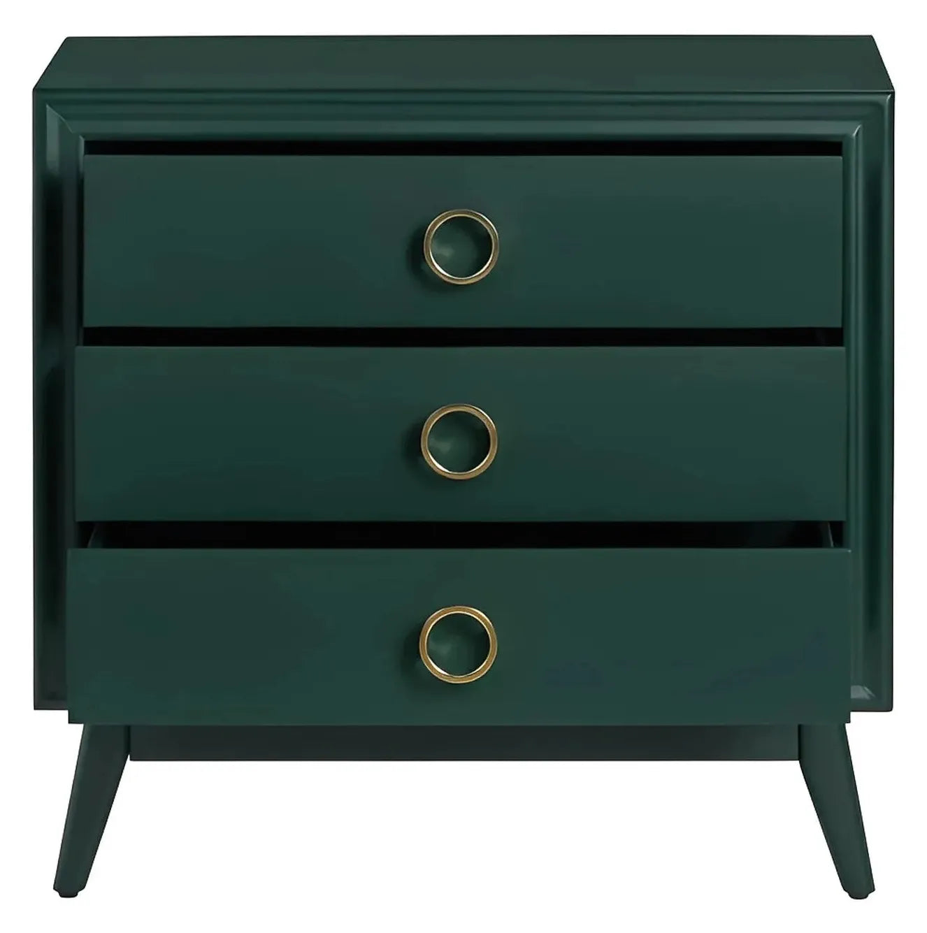 Tarrytown Green Nightstands (2-Pack) Traditional, Transitional, antique-style handles, carved details