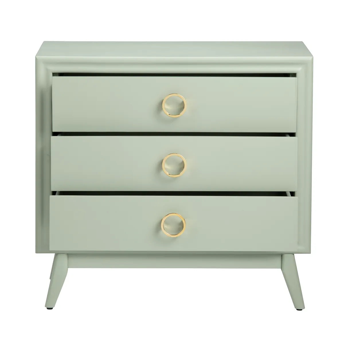 Rye Green Nightstands (2-Pack) Traditional, Transitional, antique-style handles, carved details