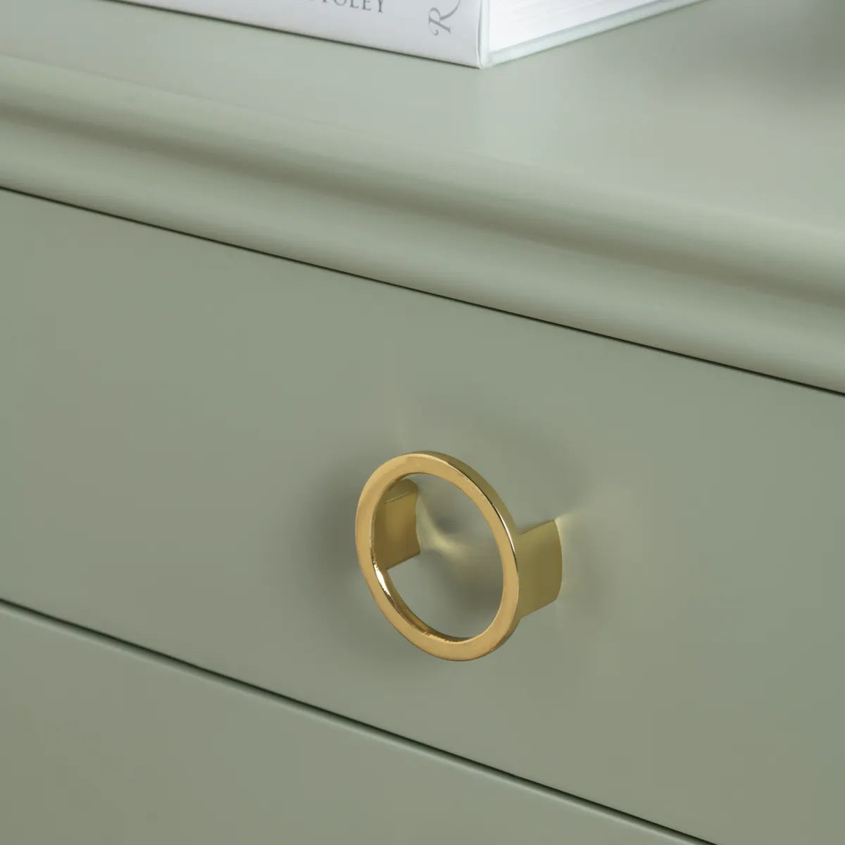 Rye Green Nightstands (2-Pack) Traditional, Transitional, antique-style handles, carved details