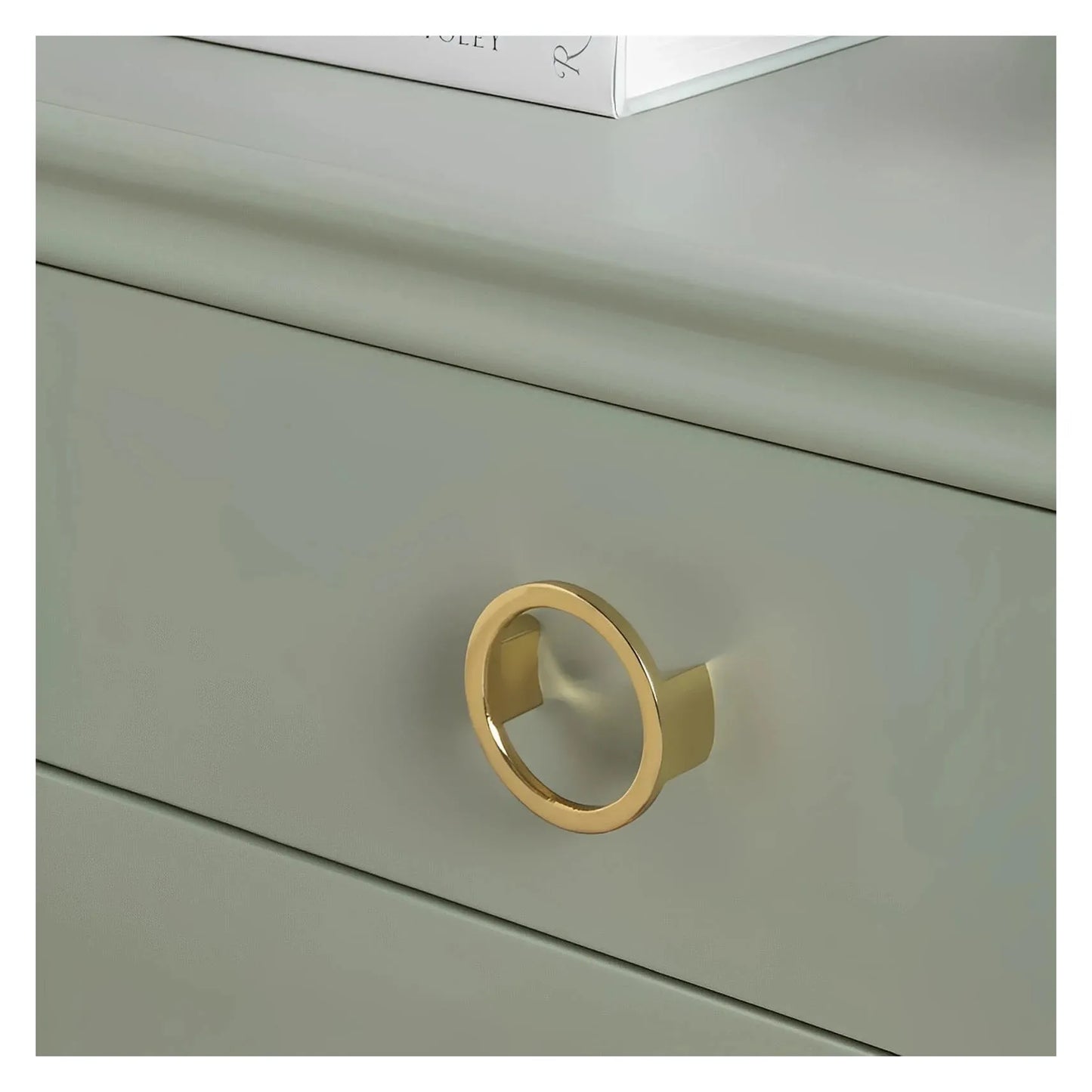 Rye Green Nightstands (2-Pack) Traditional, Transitional, antique-style handles, carved details