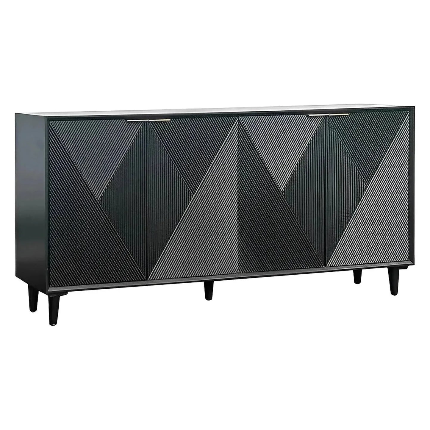 Glenhaven Four-Door Sideboard (Black) - Black - Contemporary
