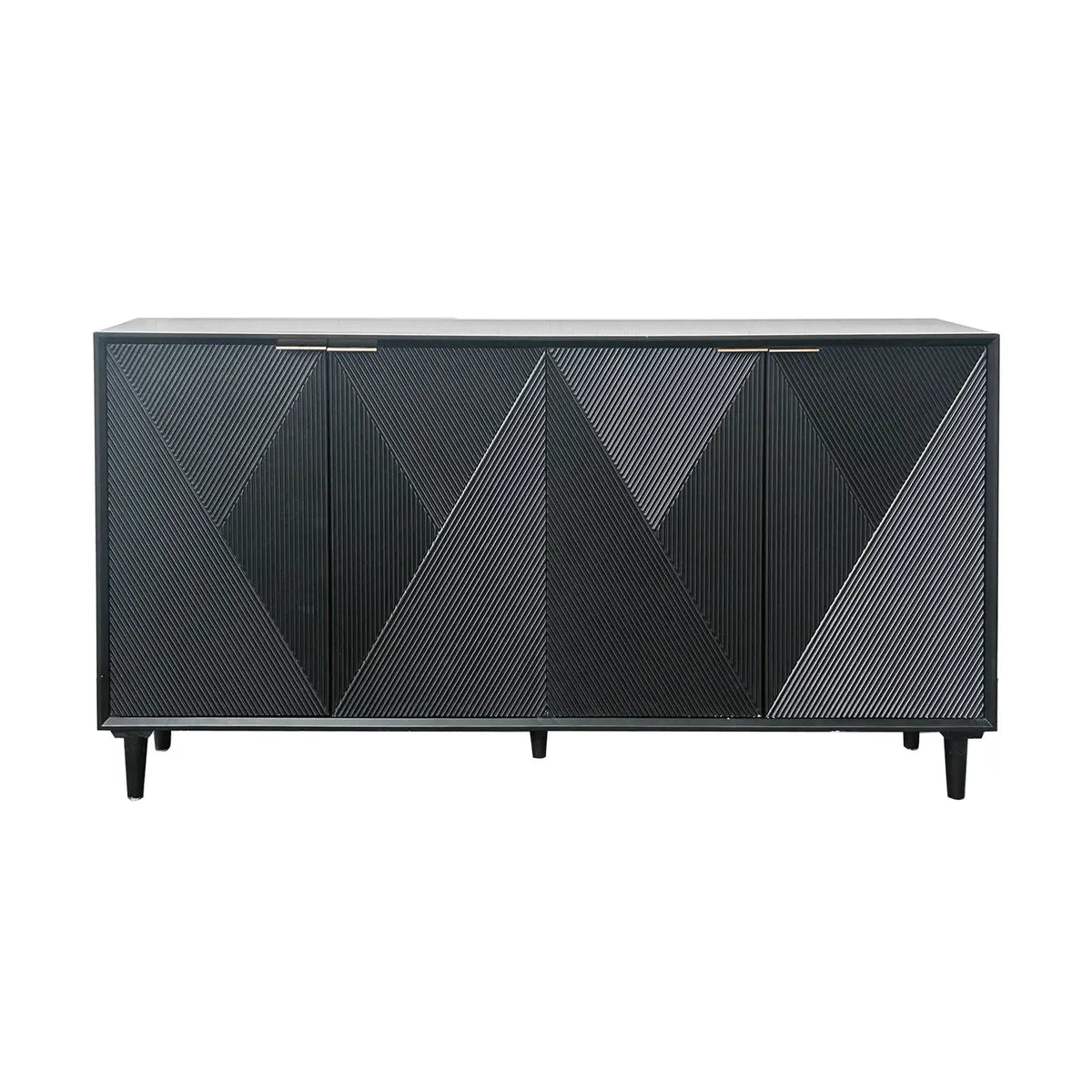 Glenhaven Four-Door Sideboard (Black) - Black - Contemporary