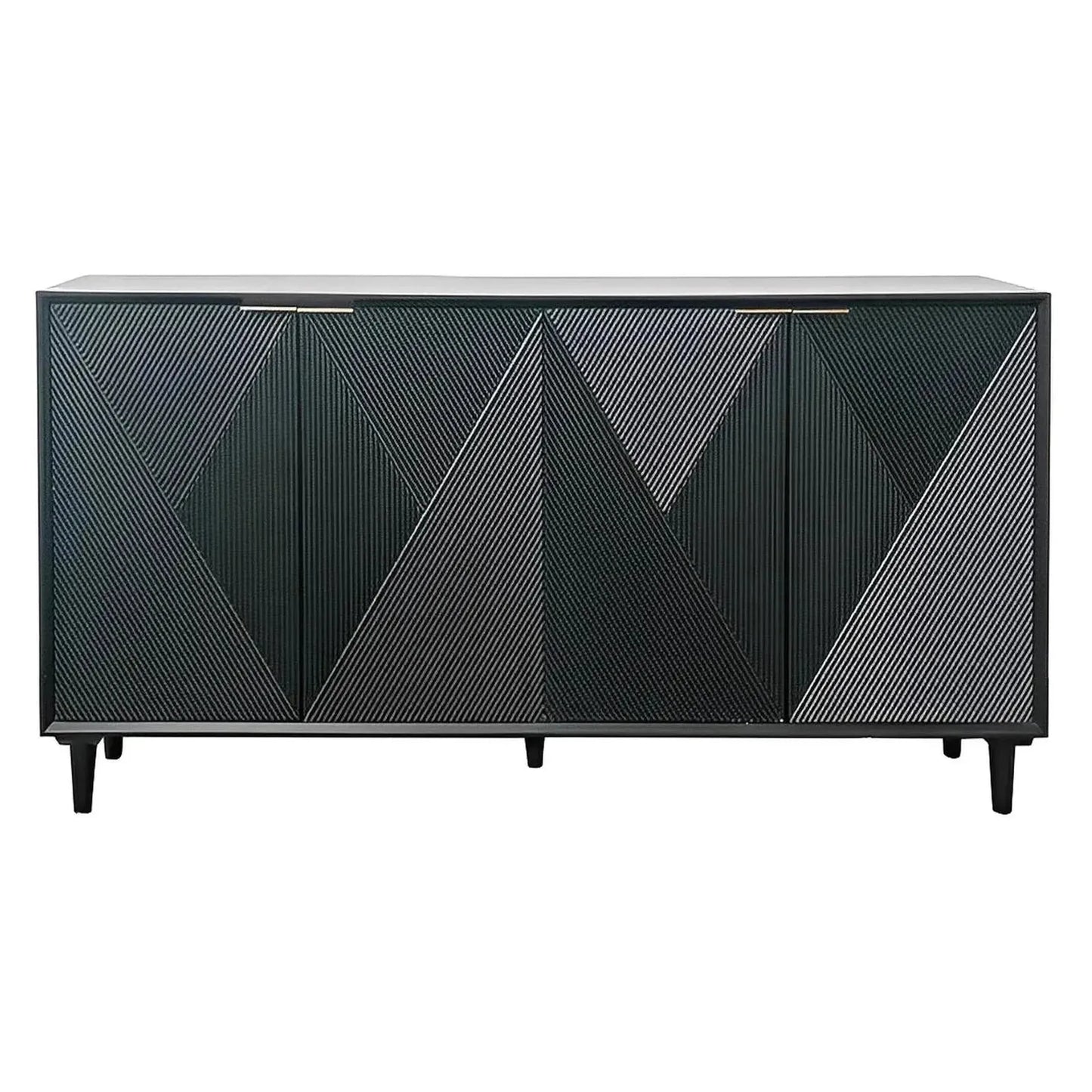 Glenhaven Four-Door Sideboard (Black) - Black - Contemporary