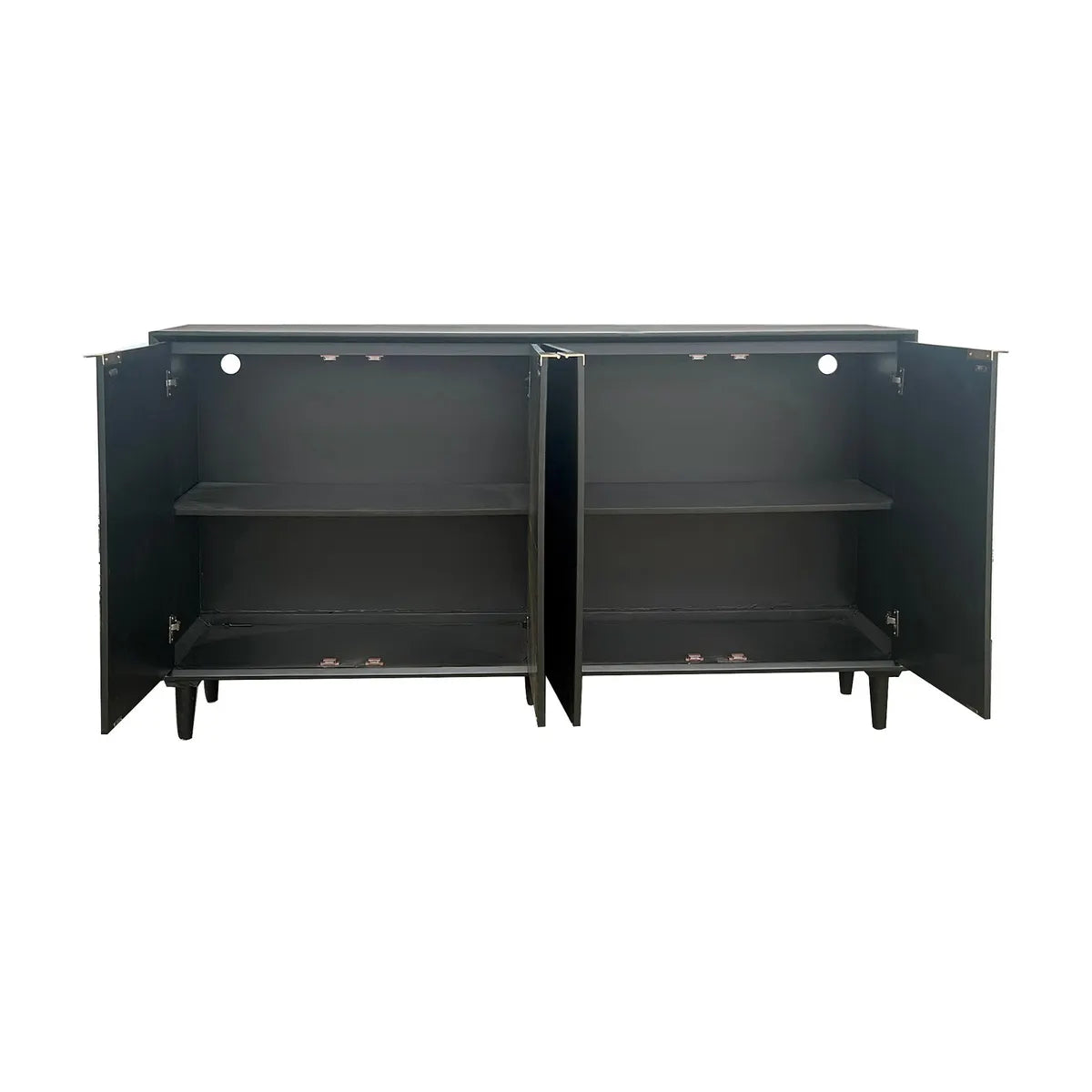 Glenhaven Four-Door Sideboard (Black) - Black - Contemporary