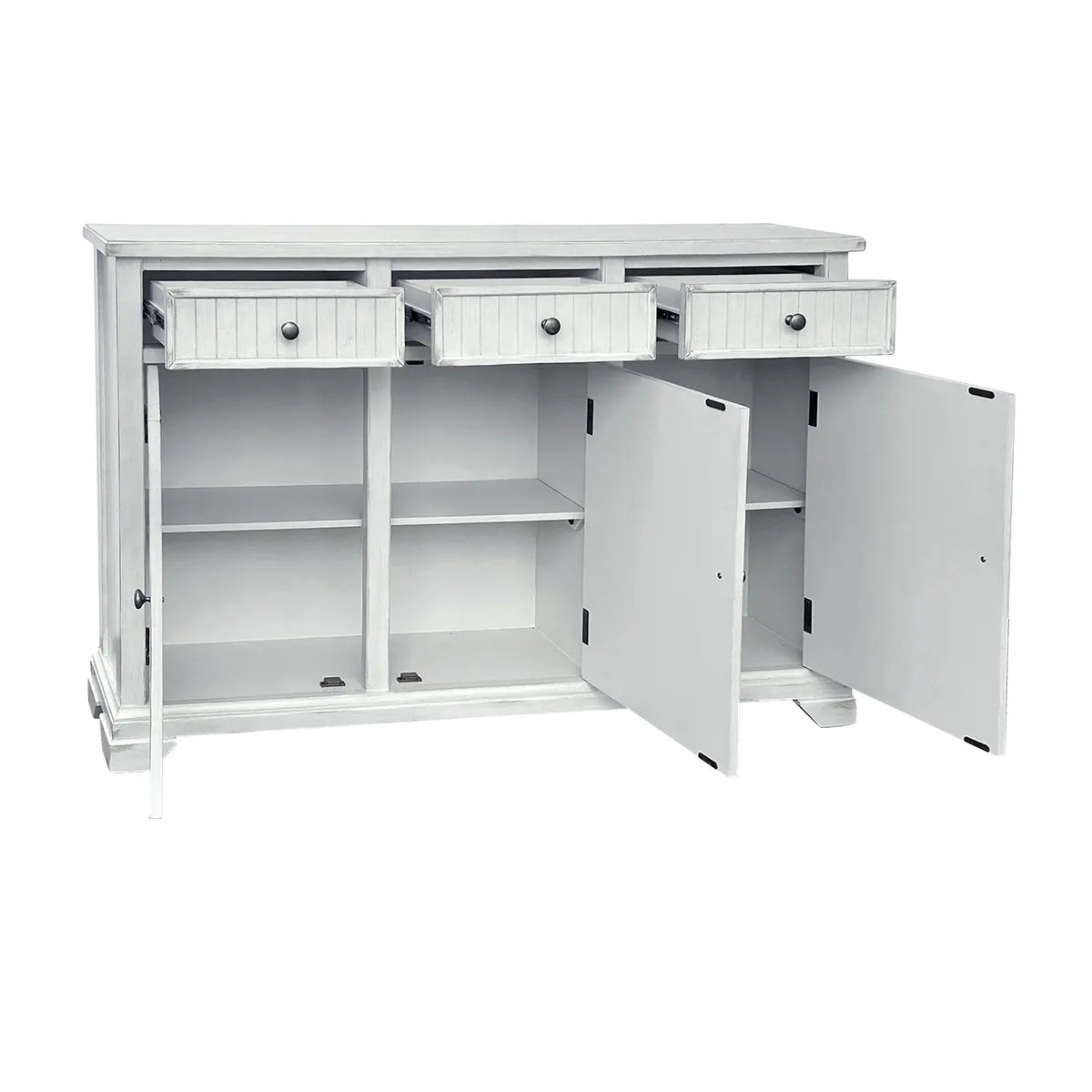 Kingswell Three-Door Sideboard - White - Rustic