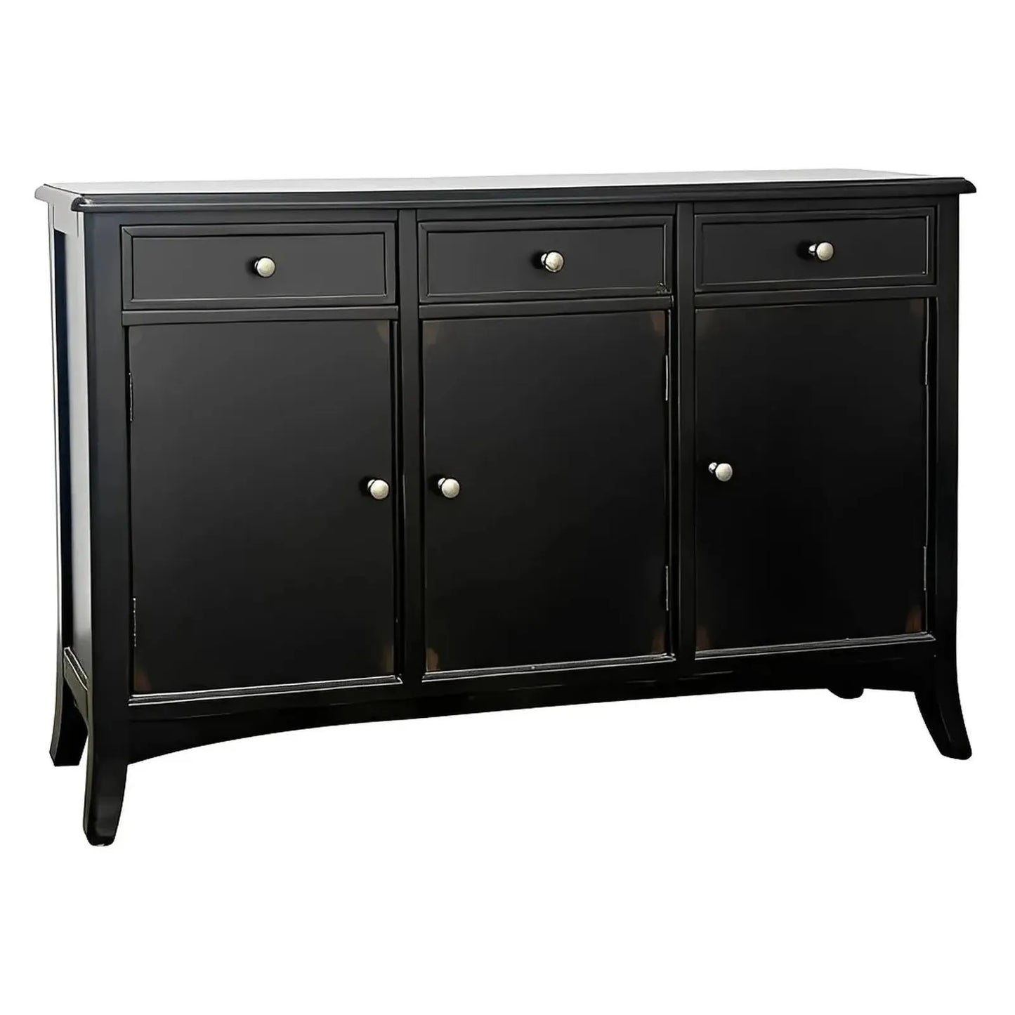 Laurelton Three-Drawer Sideboard - Black - Rustic