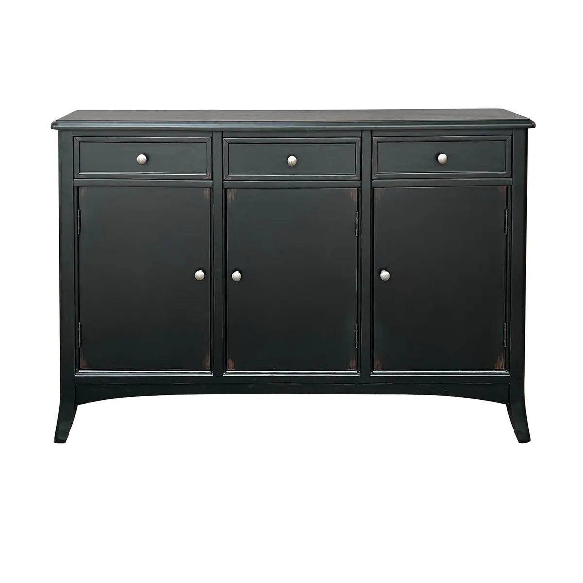 Laurelton Three-Drawer Sideboard - Black - Rustic