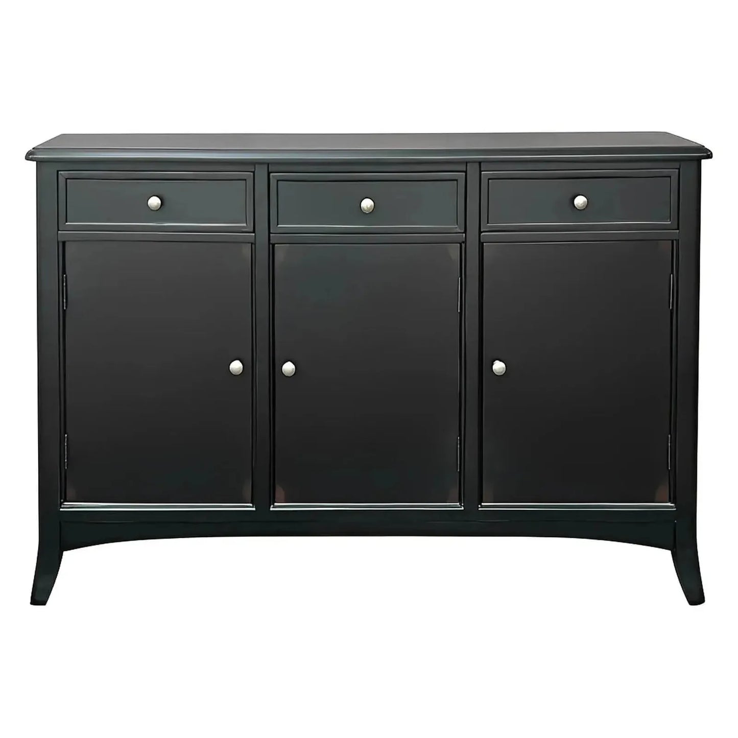Laurelton Three-Drawer Sideboard - Black - Rustic