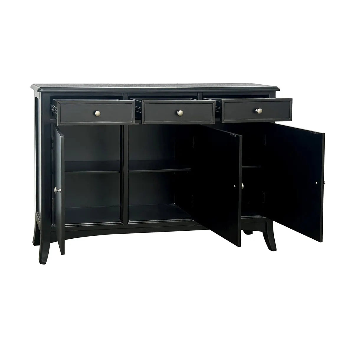 Laurelton Three-Drawer Sideboard - Black - Rustic