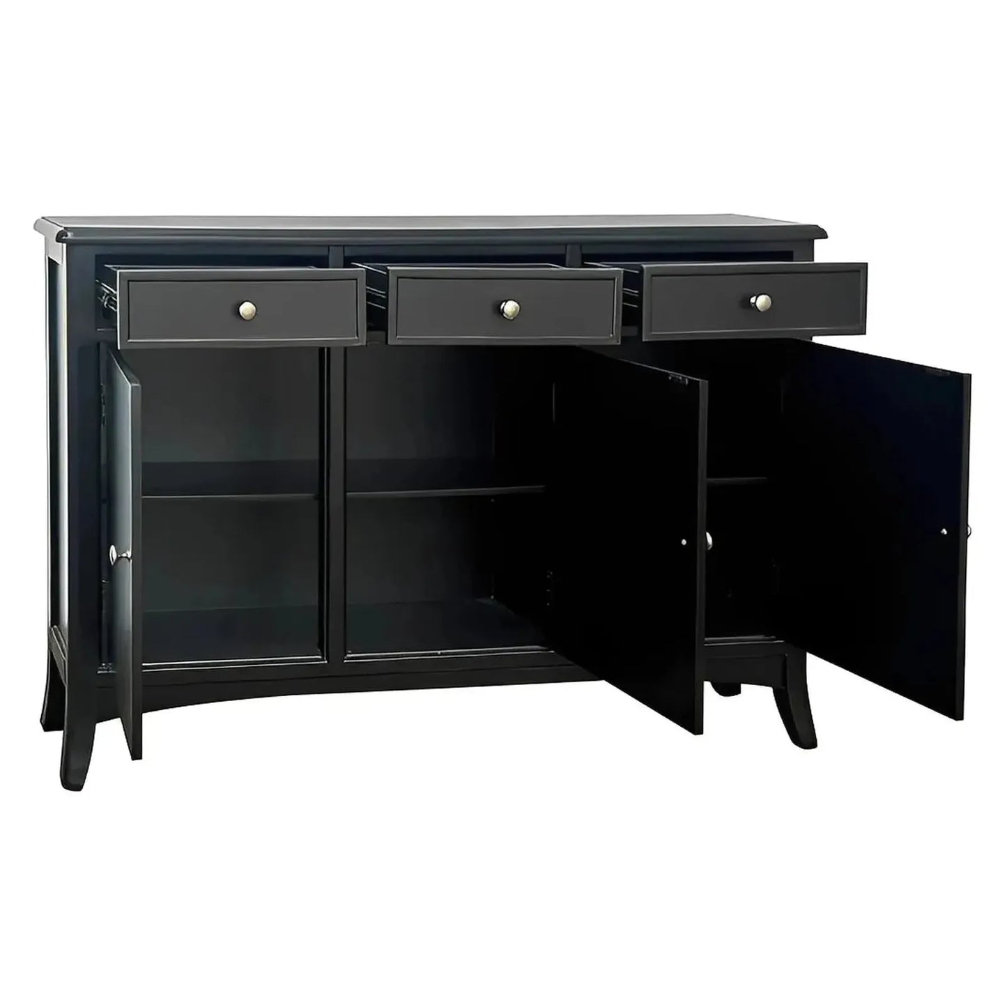 Laurelton Three-Drawer Sideboard - Black - Rustic