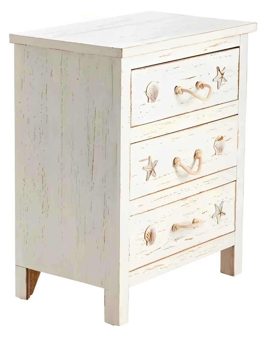 Ogunquit Painted White Nightstands (2-Pack), Rope, Wood, Coastal, solid wood craftsmanship, durable construction