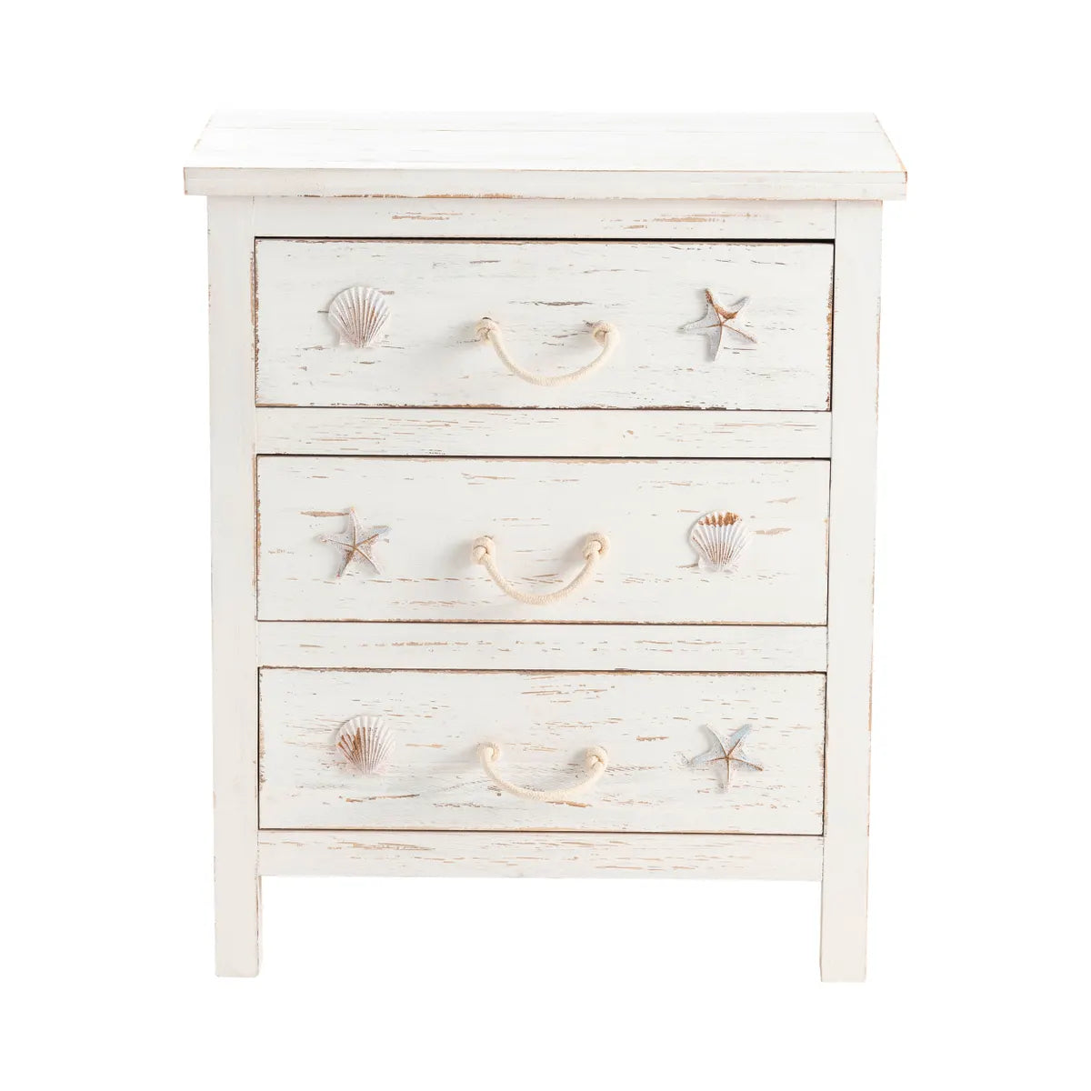 Ogunquit Painted White Nightstands (2-Pack), Rope, Wood, Coastal, solid wood craftsmanship, durable construction