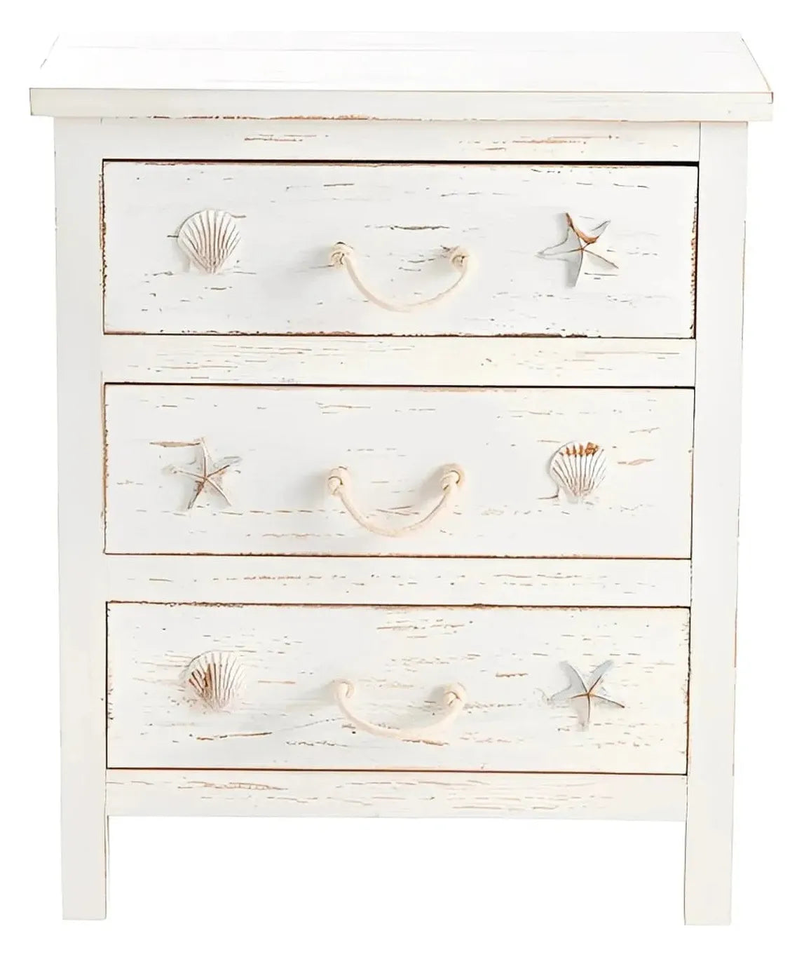 Ogunquit Painted White Nightstands (2-Pack), Rope, Wood, Coastal, solid wood craftsmanship, durable construction