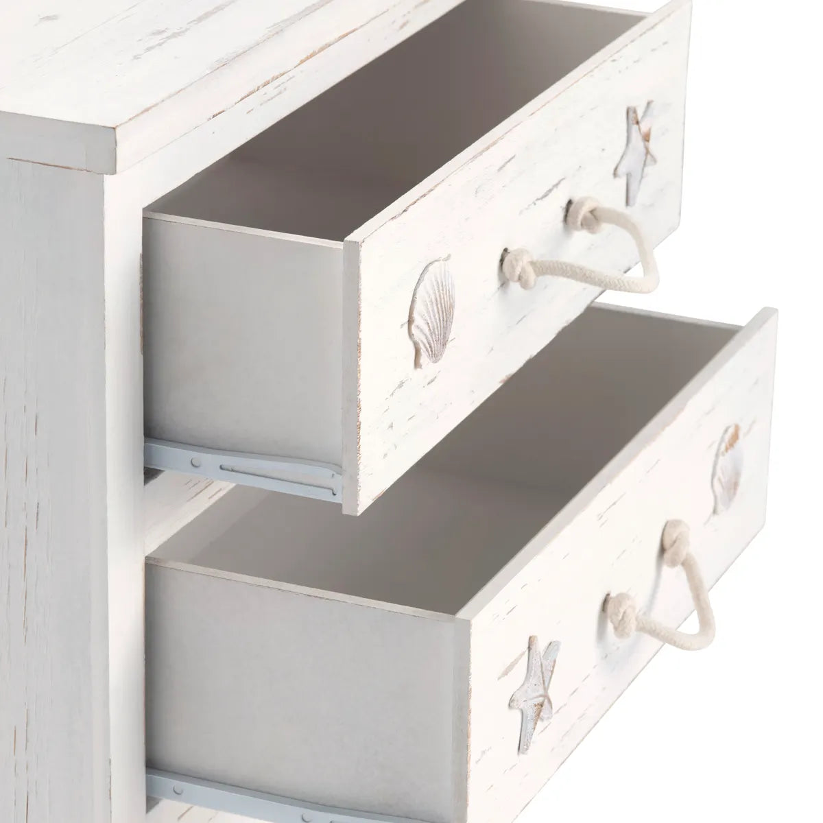 Ogunquit Painted White Nightstands (2-Pack), Rope, Wood, Coastal, solid wood craftsmanship, durable construction