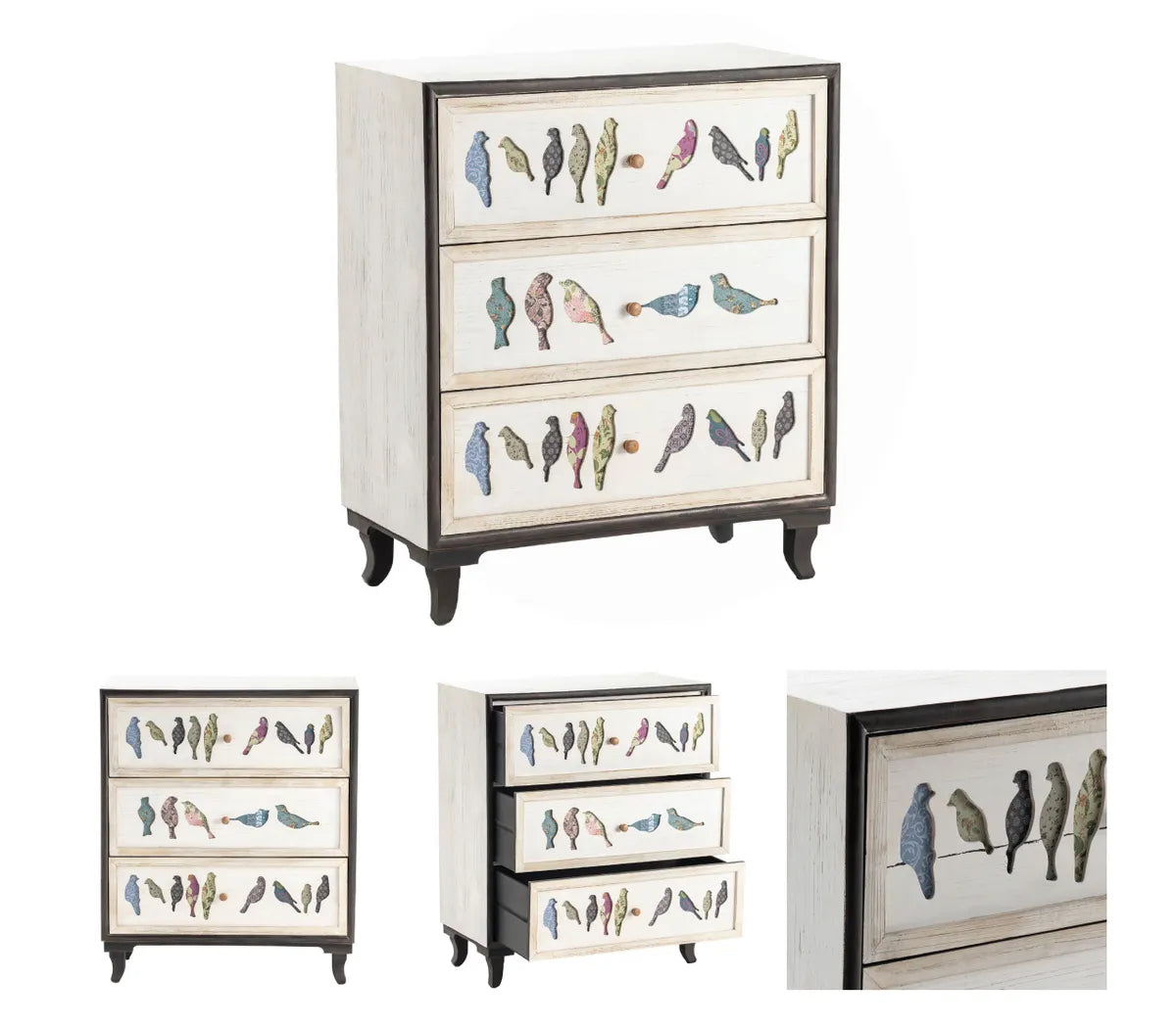 Woodstock Painted White Nightstands (2-Pack), Wood, Rustic, solid wood craftsmanship, distressed wood texture