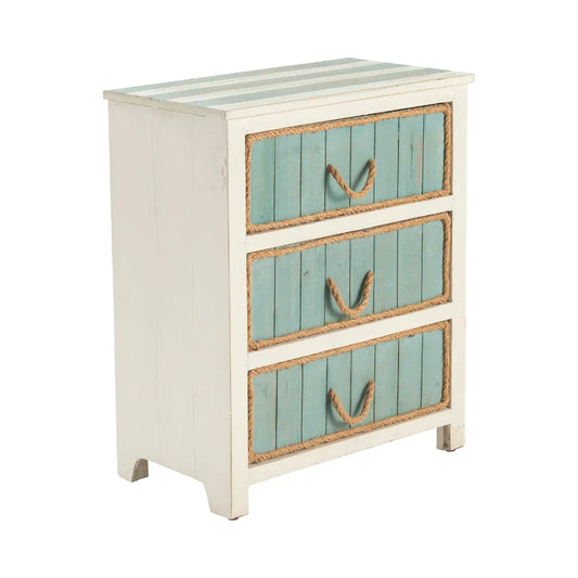 Ellsworth Painted Blue Nightstands (2-Pack), Rope, Wood, Coastal, solid wood craftsmanship, durable construction