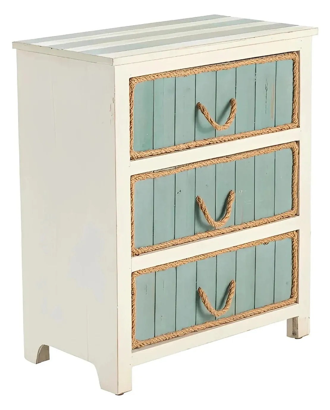Ellsworth Painted Blue Nightstands (2-Pack), Rope, Wood, Coastal, solid wood craftsmanship, durable construction
