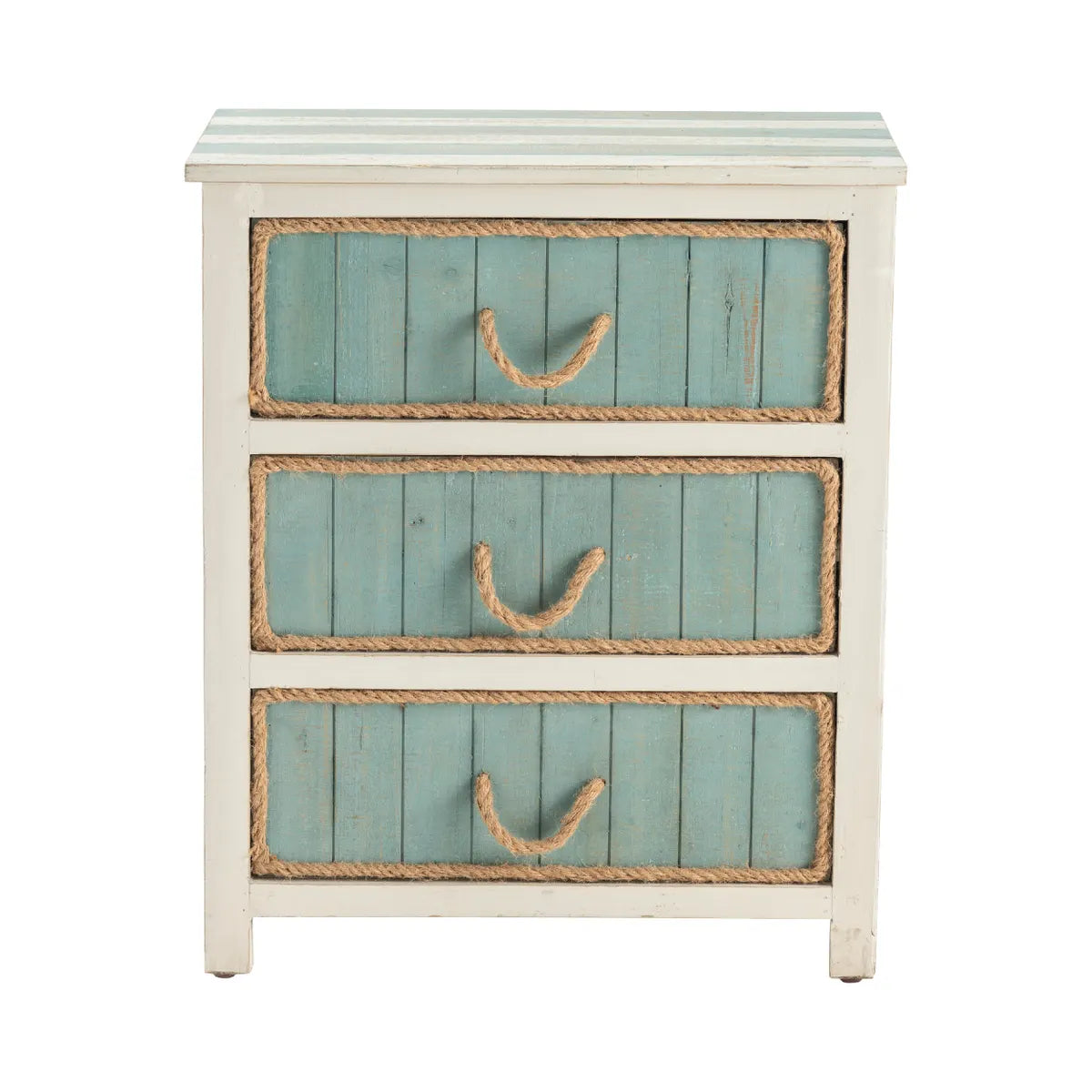Ellsworth Painted Blue Nightstands (2-Pack), Rope, Wood, Coastal, solid wood craftsmanship, durable construction