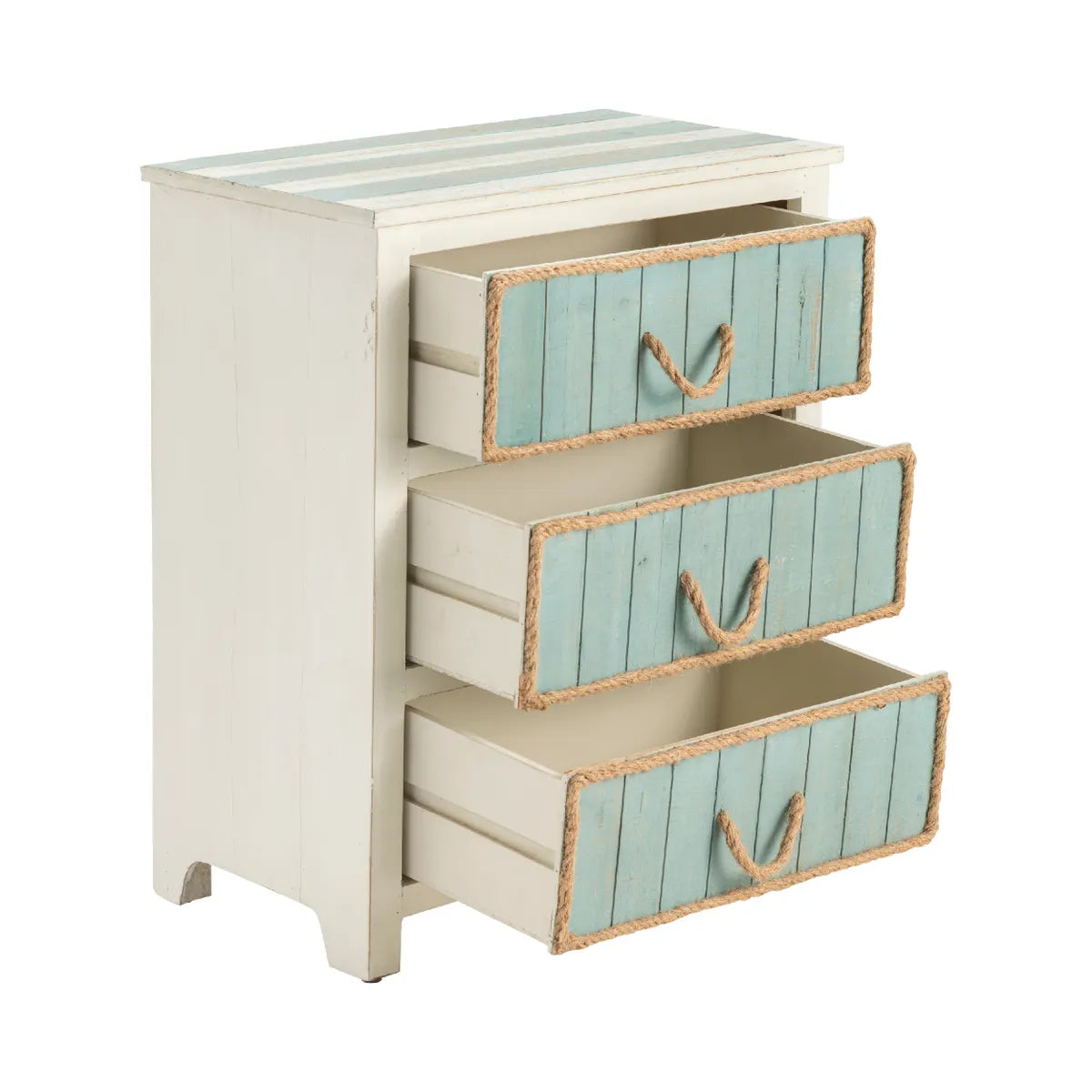 Ellsworth Painted Blue Nightstands (2-Pack), Rope, Wood, Coastal, solid wood craftsmanship, durable construction