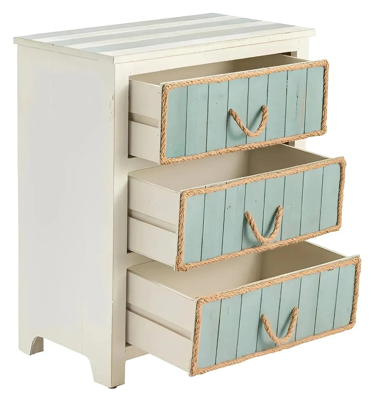 Ellsworth Painted Blue Nightstands (2-Pack), Rope, Wood, Coastal, solid wood craftsmanship, durable construction