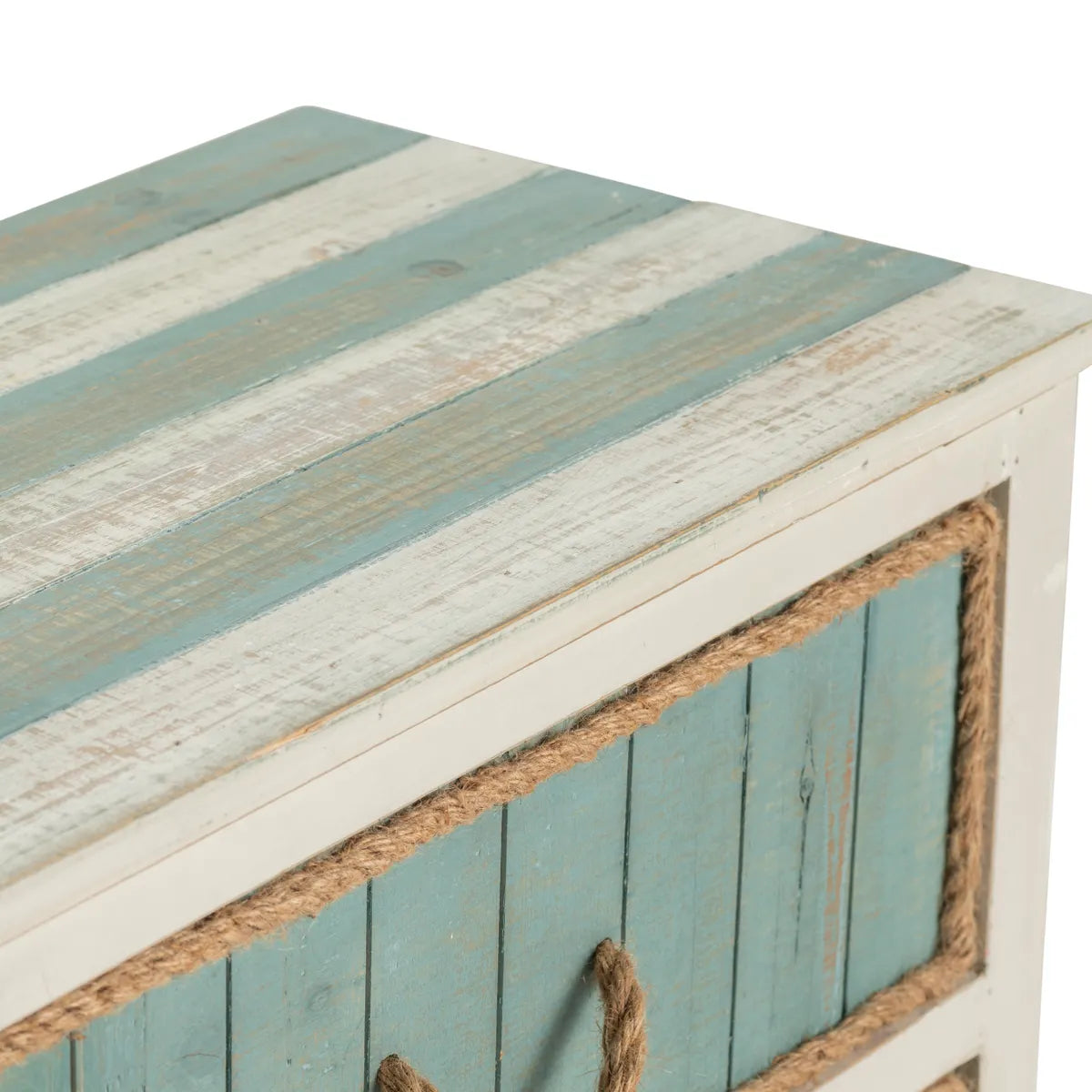 Ellsworth Painted Blue Nightstands (2-Pack), Rope, Wood, Coastal, solid wood craftsmanship, durable construction