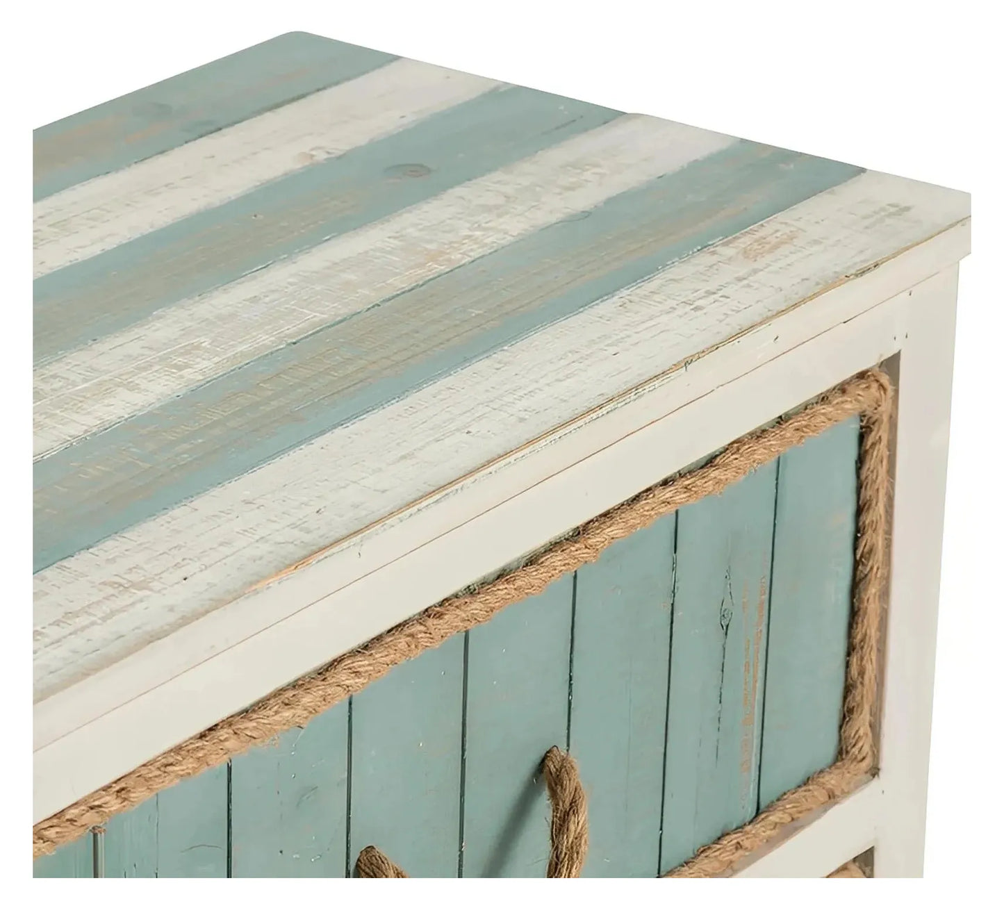 Ellsworth Painted Blue Nightstands (2-Pack), Rope, Wood, Coastal, solid wood craftsmanship, durable construction