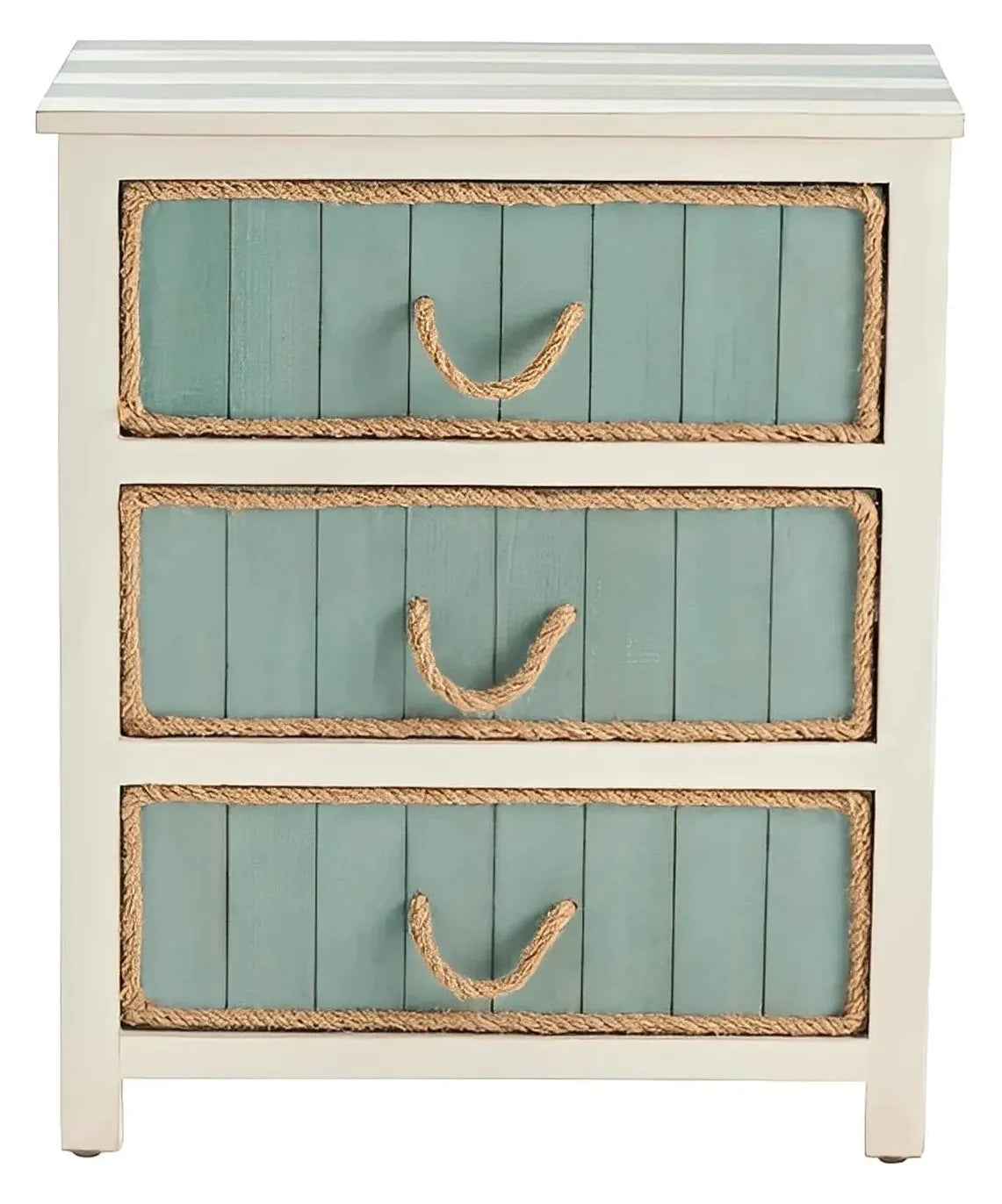 Ellsworth Painted Blue Nightstands (2-Pack), Rope, Wood, Coastal, solid wood craftsmanship, durable construction