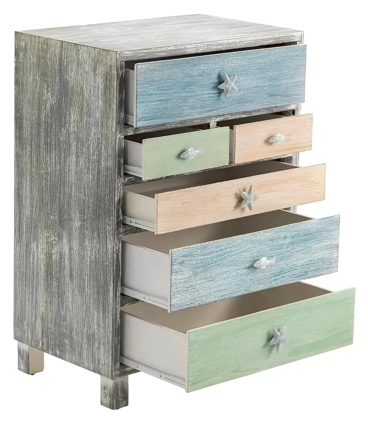 Damariscotta Painted Blue Nightstands (2-Pack), Wood, Coastal, solid wood craftsmanship, durable construction