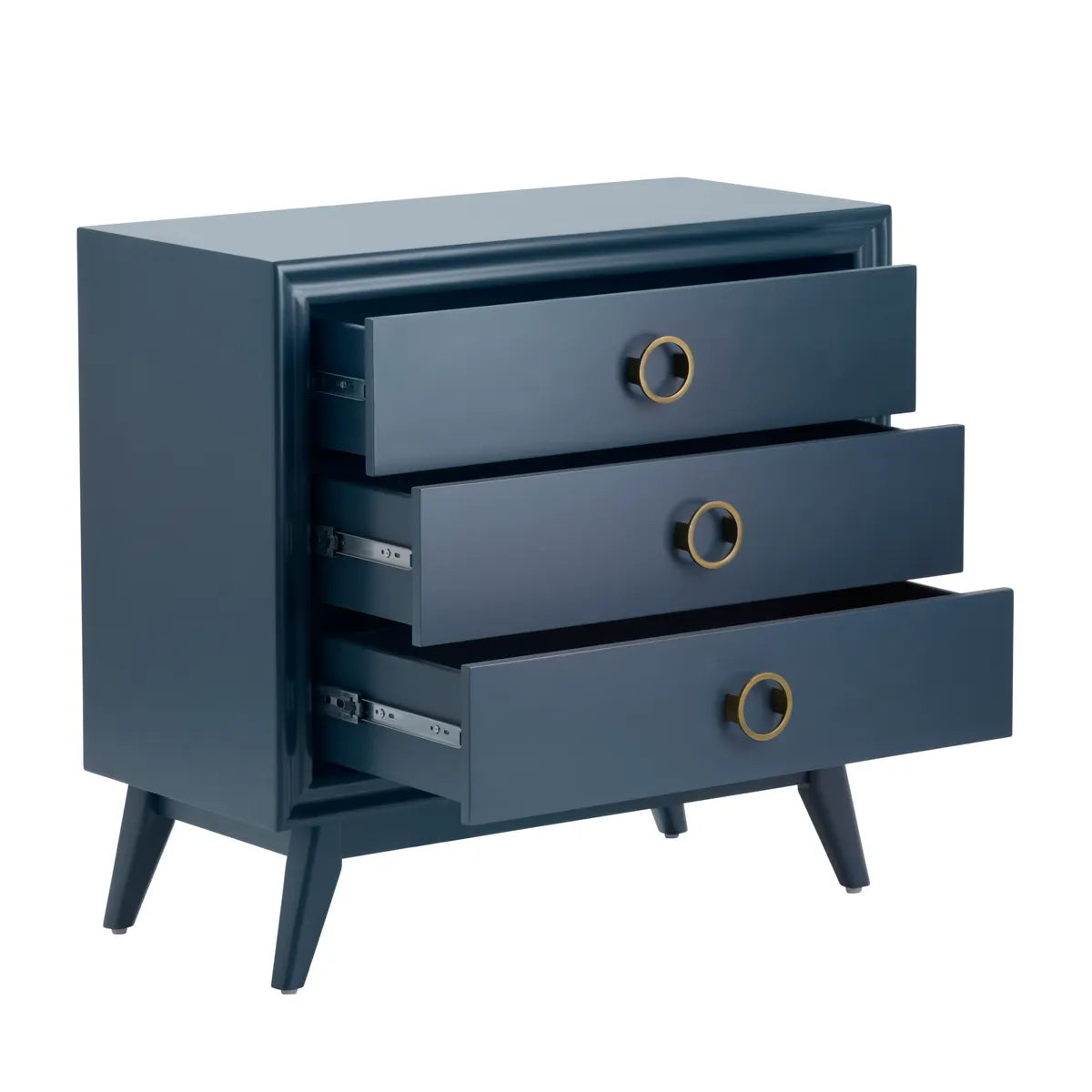 Bristol Painted Blue Nightstands (2-Pack), Mdf, Wood, Contemporary, Transitional, tapered legs, solid wood craftsmanship