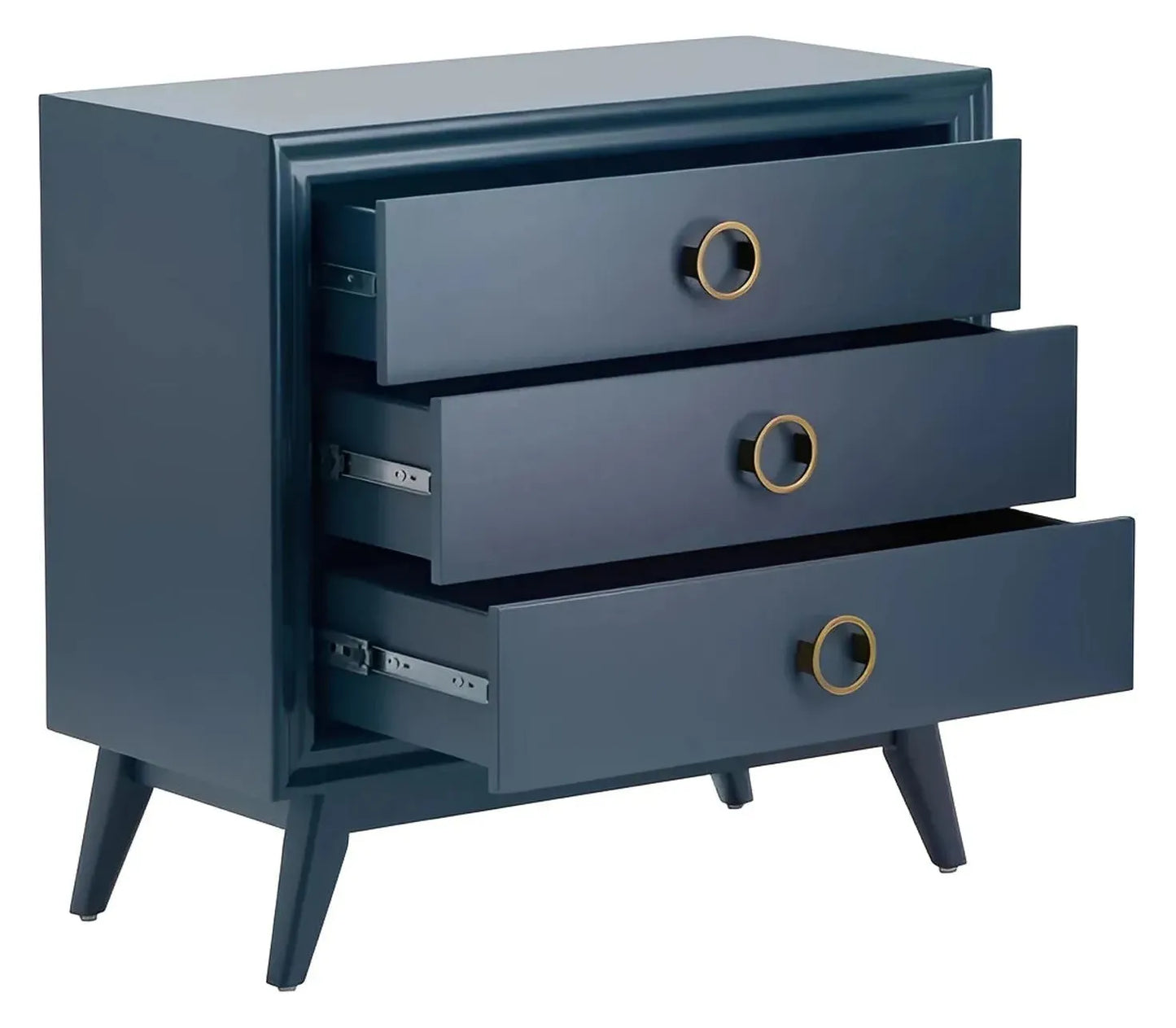 Bristol Painted Blue Nightstands (2-Pack), Mdf, Wood, Contemporary, Transitional, tapered legs, solid wood craftsmanship