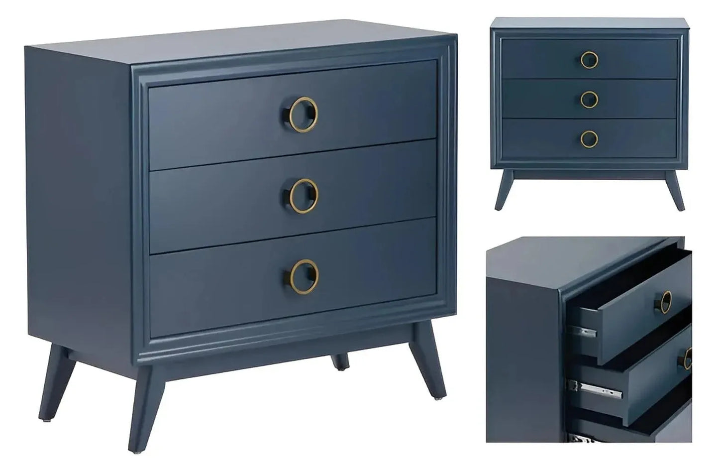 Bristol Painted Blue Nightstands (2-Pack), Mdf, Wood, Contemporary, Transitional, tapered legs, solid wood craftsmanship