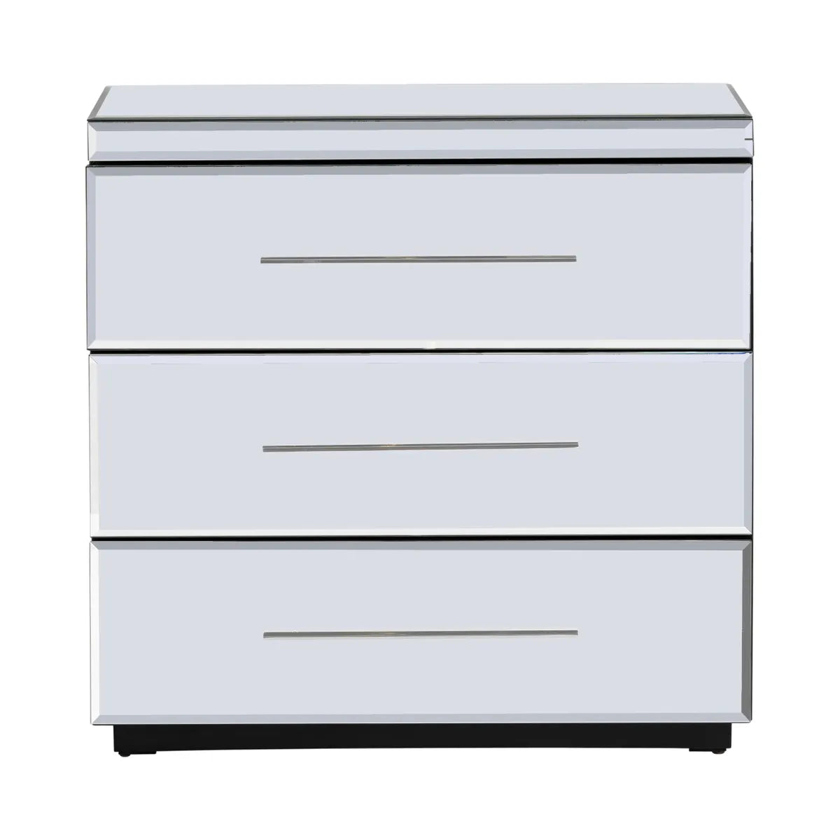 Mystic Falls Plated Mirror Nightstands (2-Pack), Metal, Mirror, Contemporary, Transitional, tapered legs, brushed metal