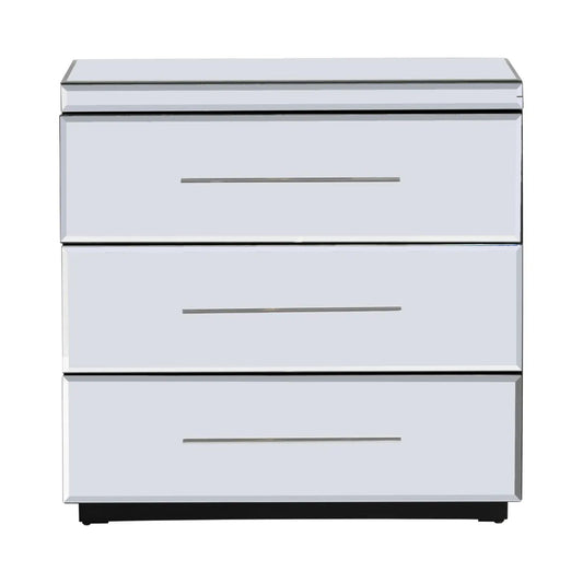 Mystic Falls Plated Mirror Nightstands (2-Pack), Metal, Mirror, Contemporary, Transitional, tapered legs, brushed metal