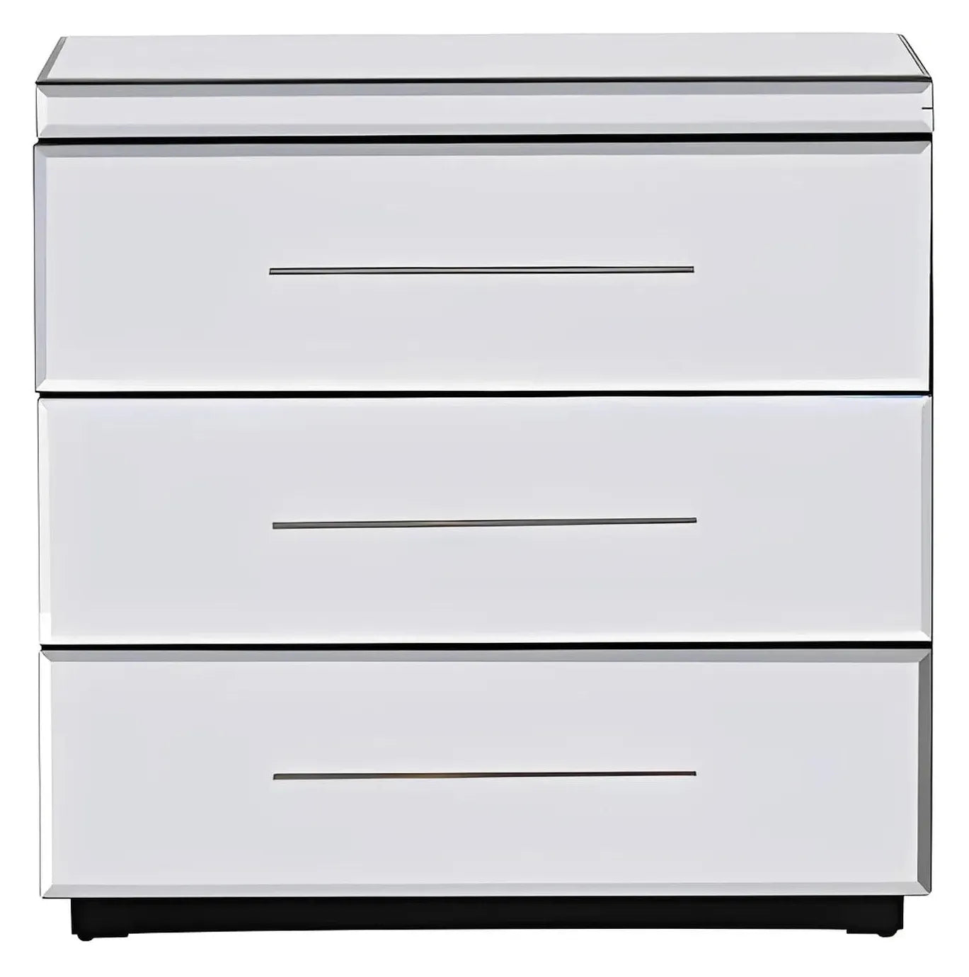 Mystic Falls Plated Mirror Nightstands (2-Pack), Metal, Mirror, Contemporary, Transitional, tapered legs, brushed metal