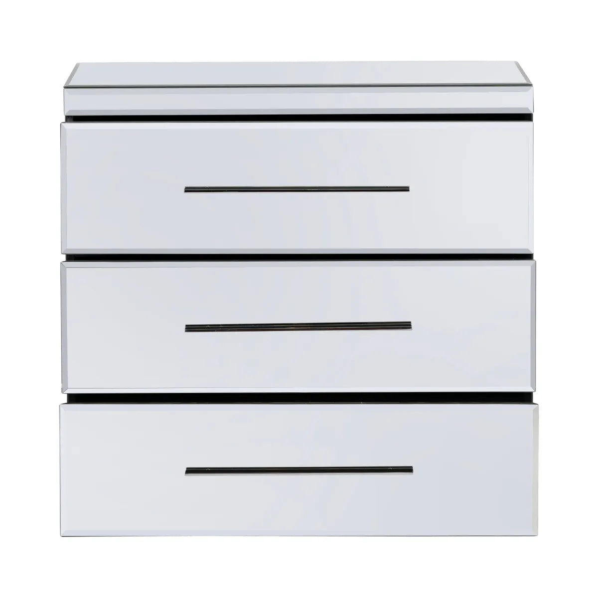 Mystic Falls Plated Mirror Nightstands (2-Pack), Metal, Mirror, Contemporary, Transitional, tapered legs, brushed metal